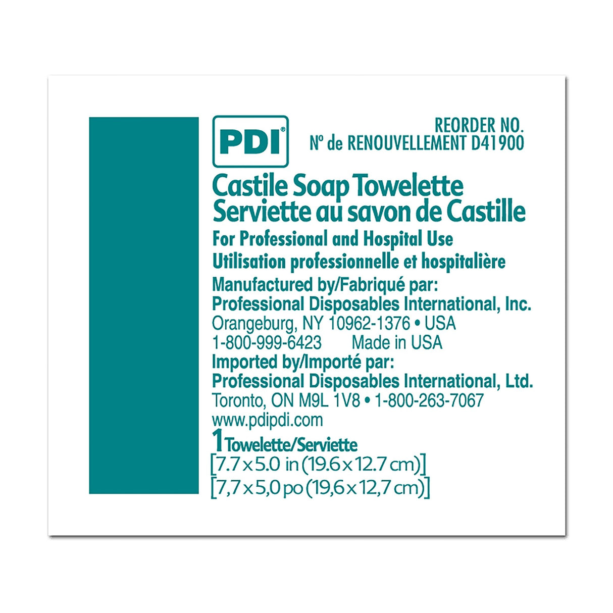 Castile Soap Towelette PDI® Individual Packet Scented 100 Count - BeHope