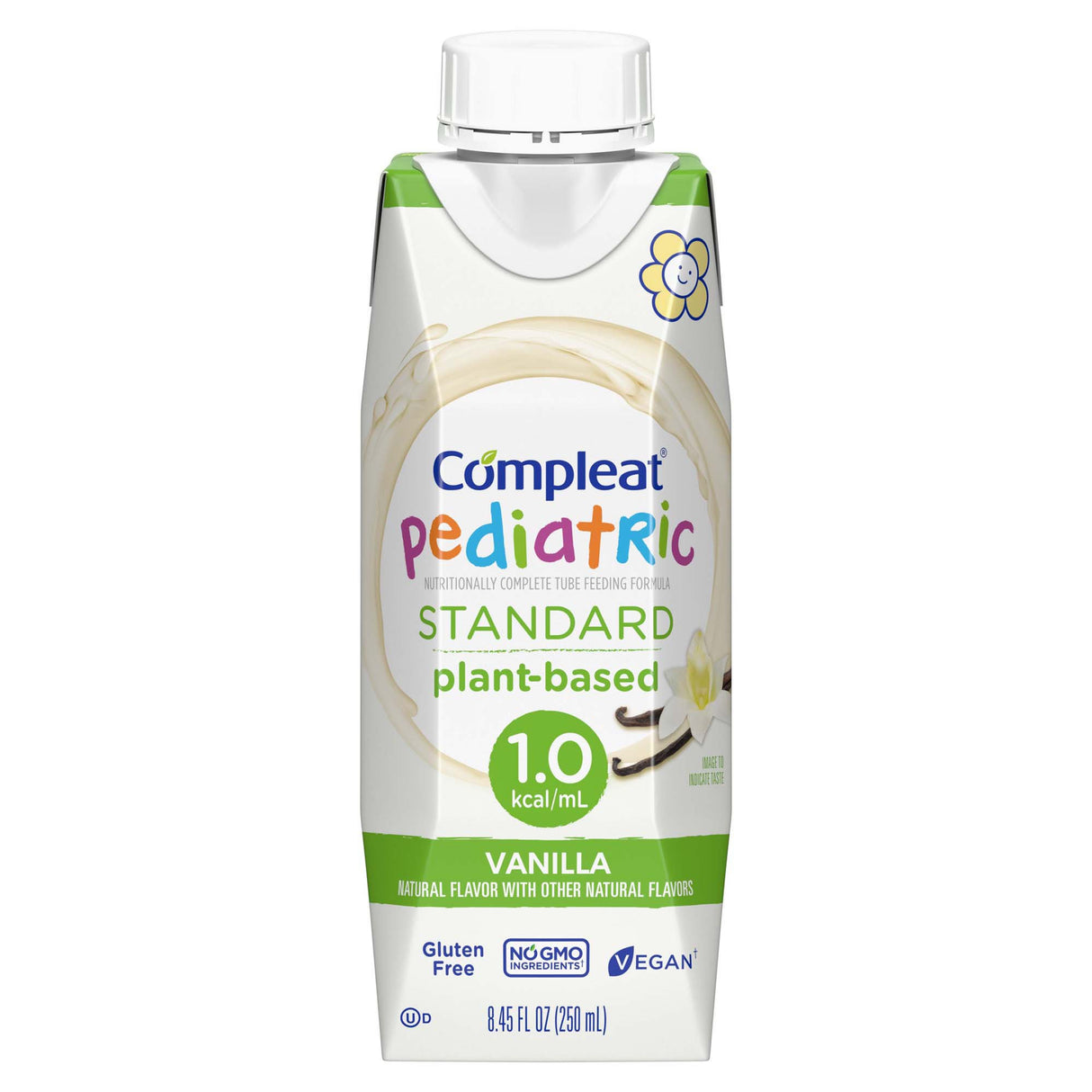 Pediatric Oral Supplement Compleat® Pediatric Standard 1.0 Cal Vanilla Flavor 8.45 oz. Carton Liquid Plant Based Food Allergies - BeHope