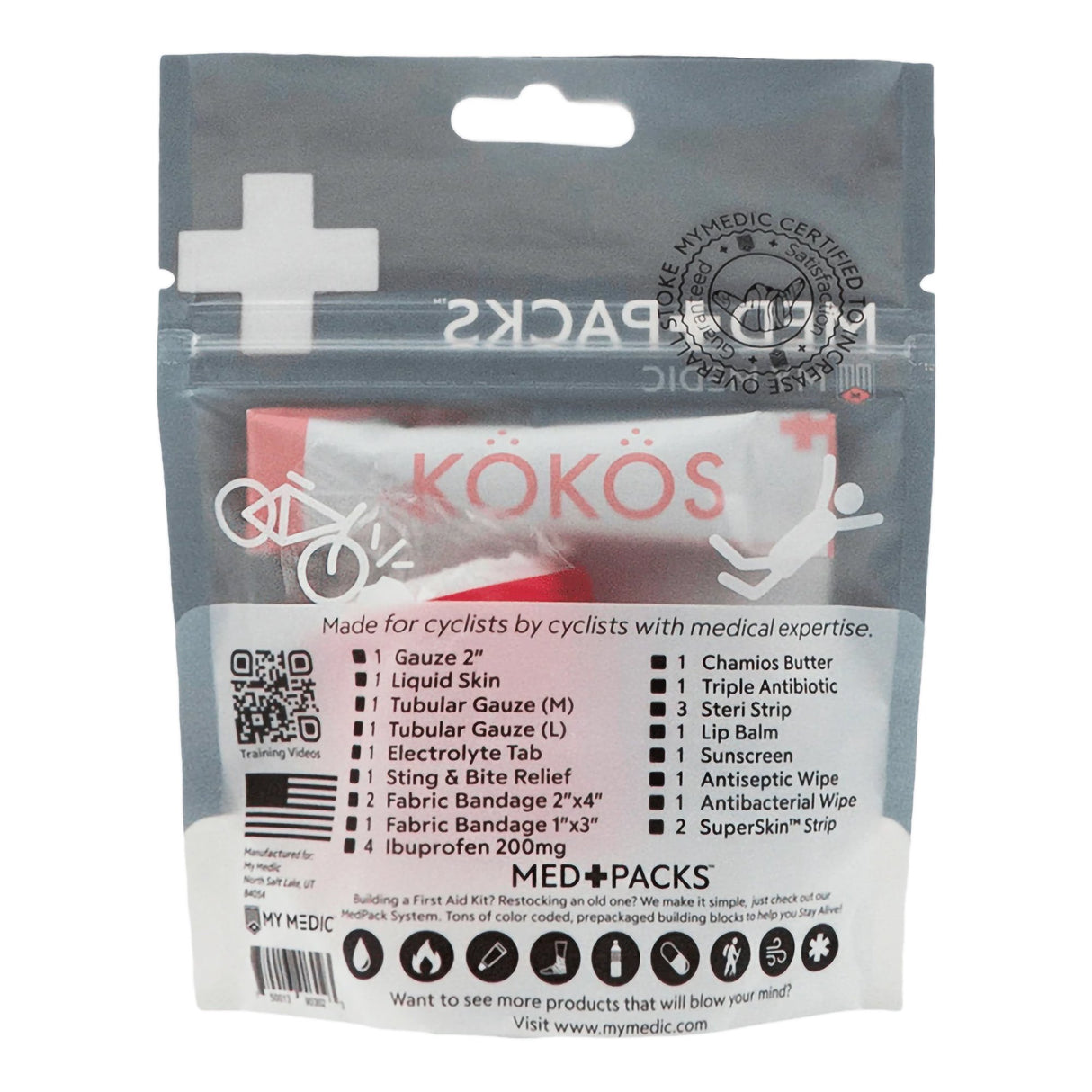 First Aid Kit My Medic™ MED PACKS Cyclist Plastic Pouch - BeHope