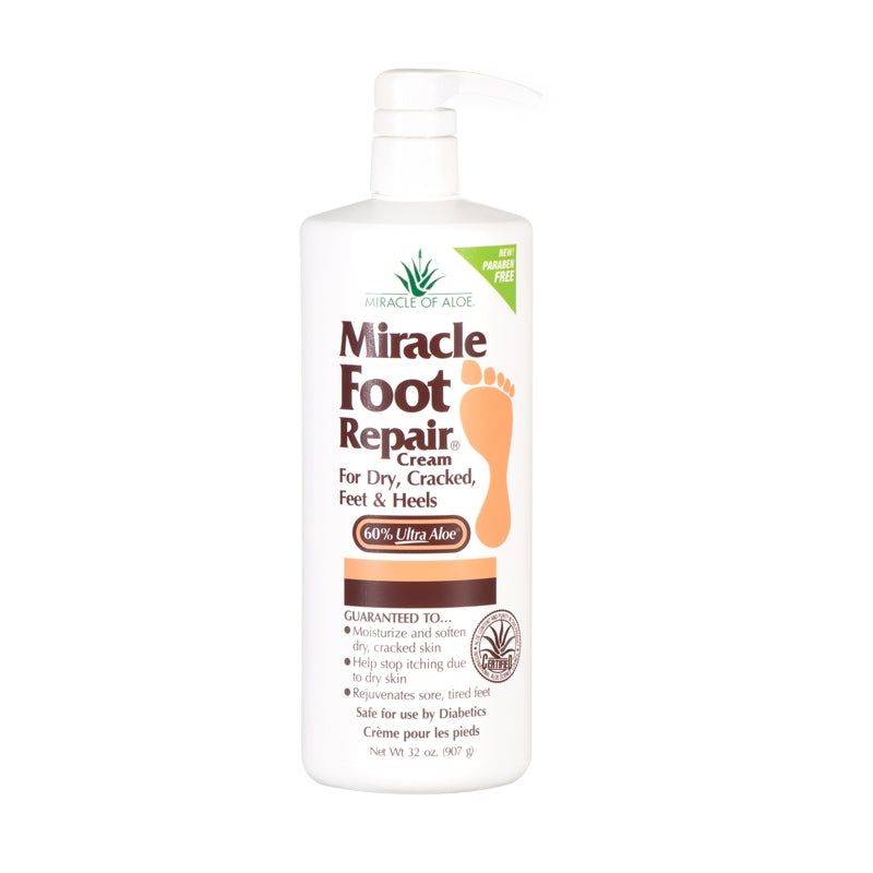 Foot Moisturizer Miracle Foot Repair® 32 oz. Pump Bottle Menthol Scent Cream - BeHope