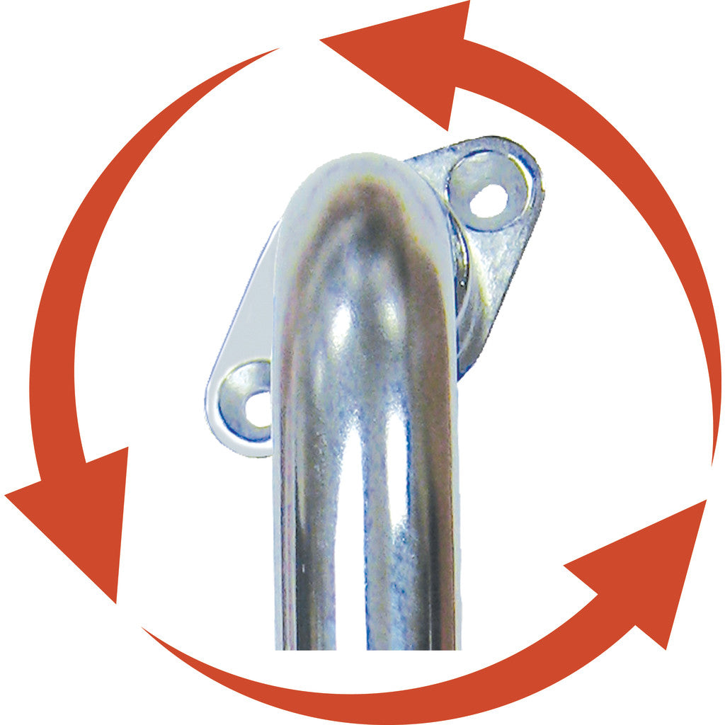 Chrome Knurled Grab Bar with Rotating Flange -BeHope