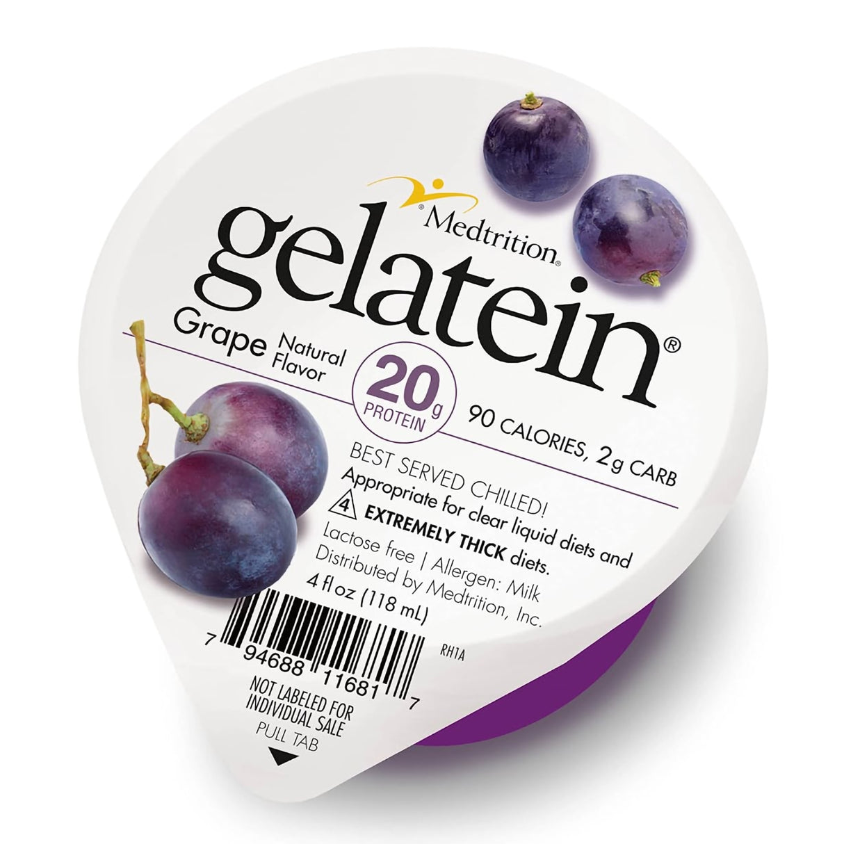 Oral Supplement Gelatein® Grape Flavor Gel 4 oz. Cup - BeHope