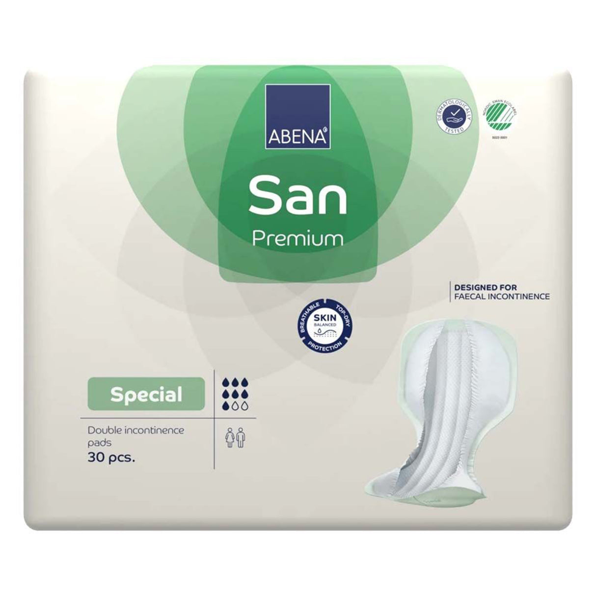 Incontinence Liner Abena® San Premium Special 14.5 X 28.7 Inch Heavy Absorbency Fluff / Polymer Core One Size Fits Most - BeHope