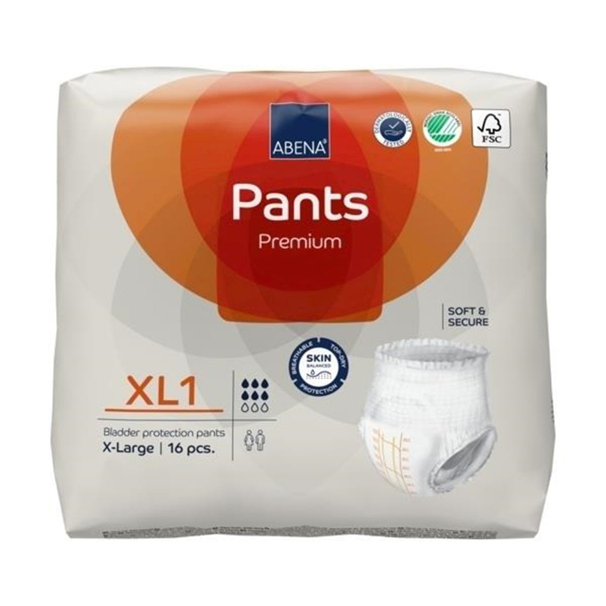 Absorbent Underwear Abena® Premium Pants XL1 Pull On with Tear Away Seams Adult X-Large Unisex Disposable Heavy Absorbency - BeHope