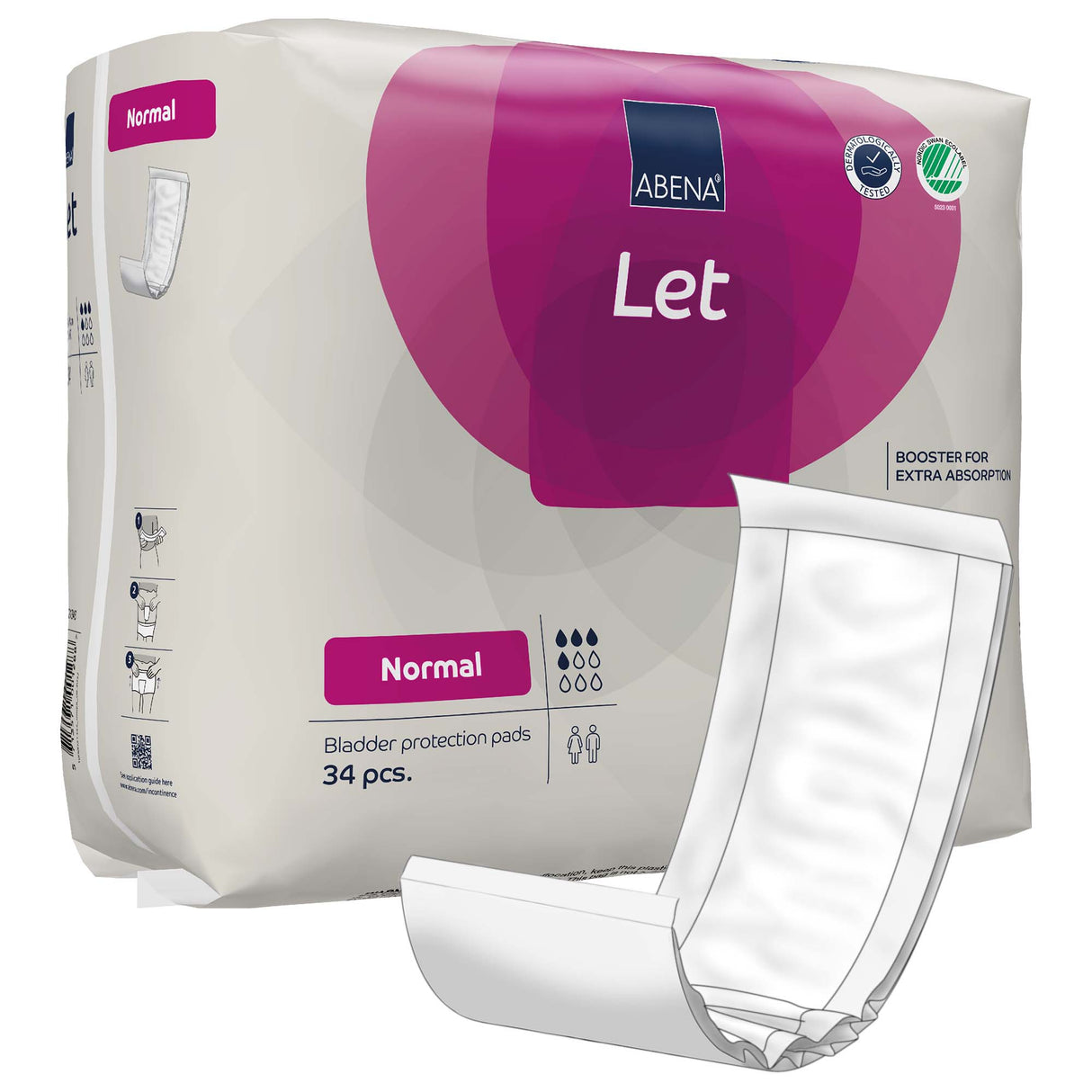 Incontinence Liner Abena® Abri-Let Normal 4.3 X 15.3 Inch Light Absorbency Fluff / Polymer Core One Size Fits Most - BeHope