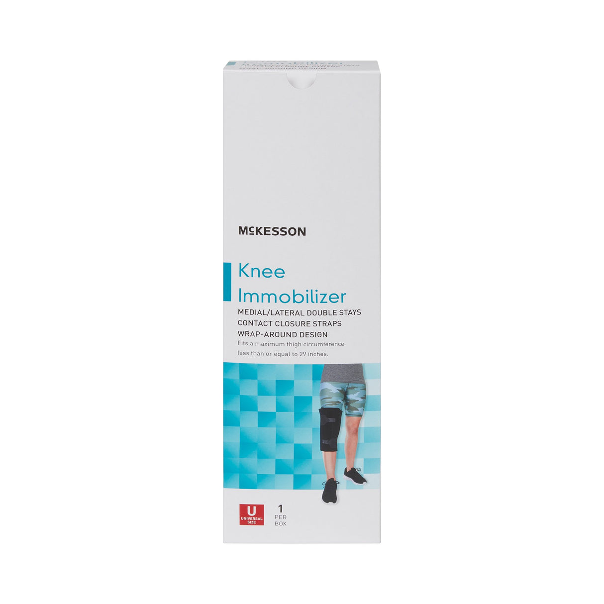 Knee Immobilizer McKesson One Size Fits Most Up to 29 Inch Thigh Circumference 12 Inch Length Left or Right Knee - BeHope