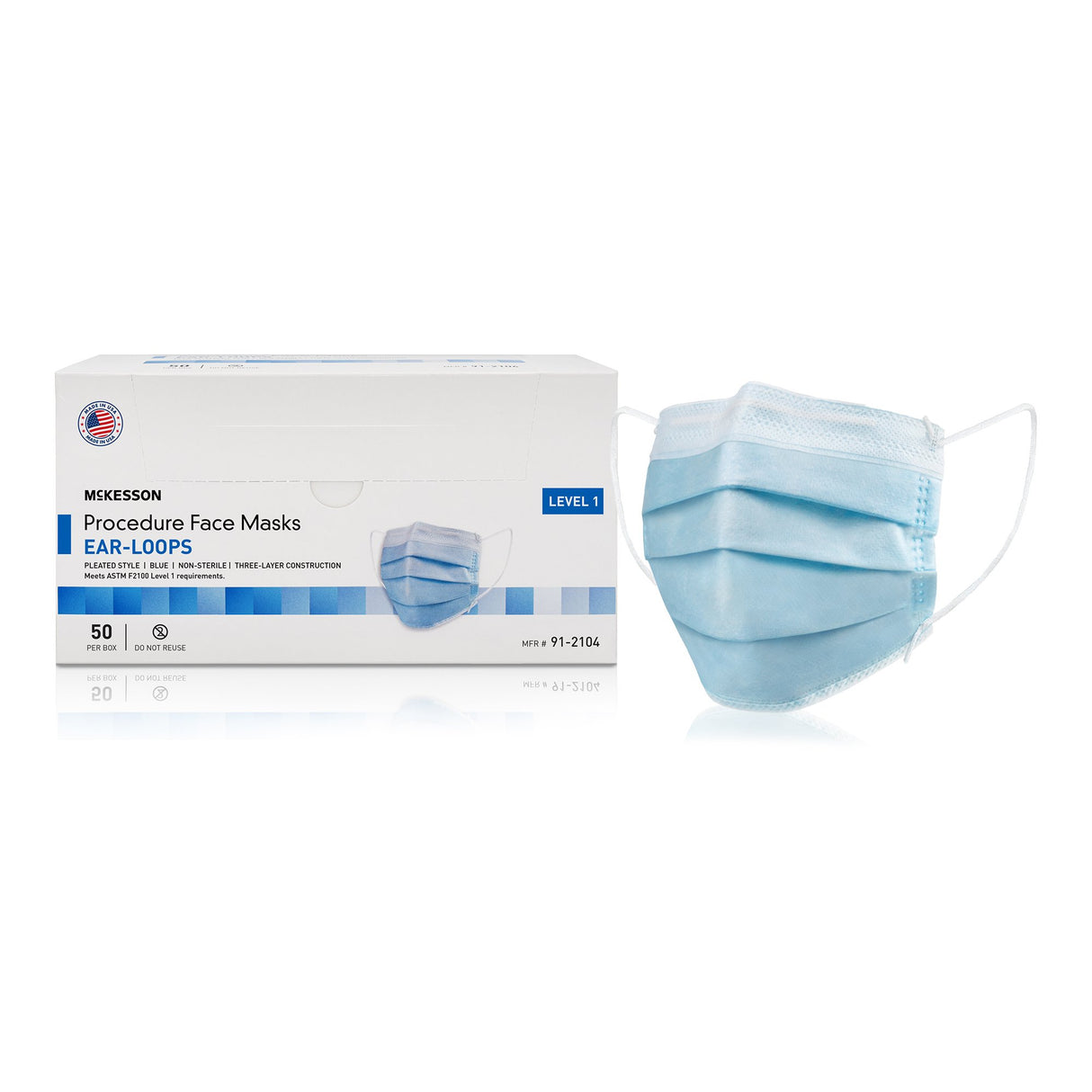 Procedure Mask McKesson ASTM Level 1 Earloops One Size Fits Most - BeHope