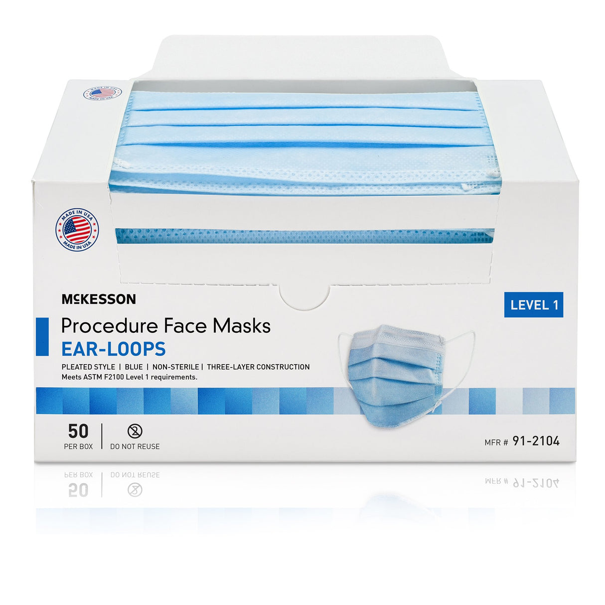 Procedure Mask McKesson ASTM Level 1 Earloops One Size Fits Most - BeHope