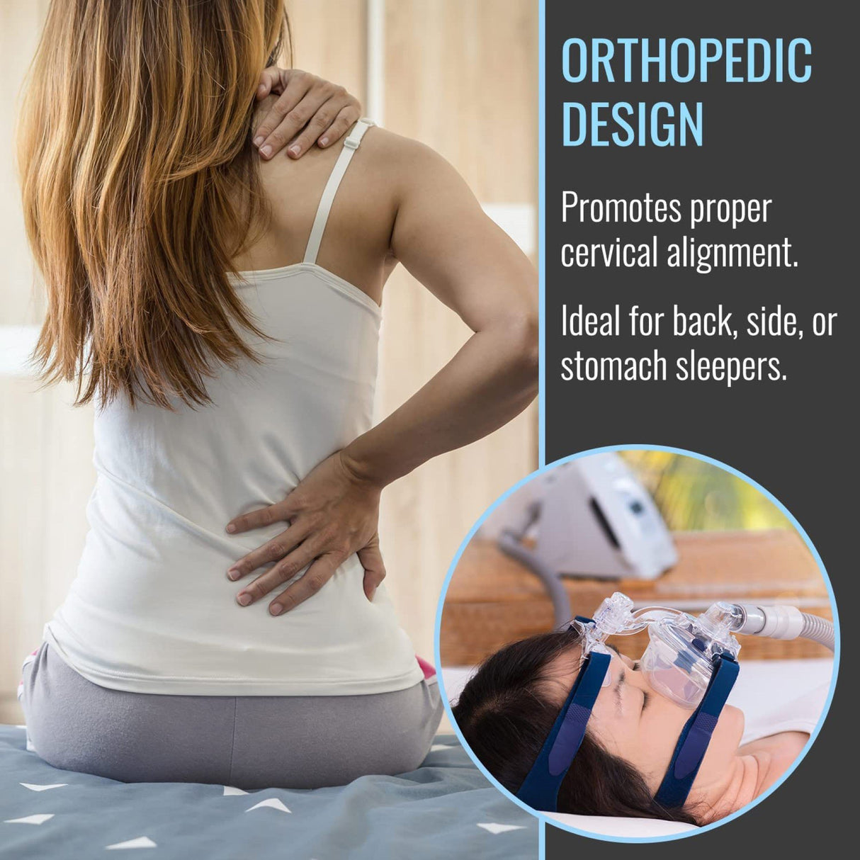 CPAP Bed Pillow DMI® 18 X 17 X 18 Inch - BeHope