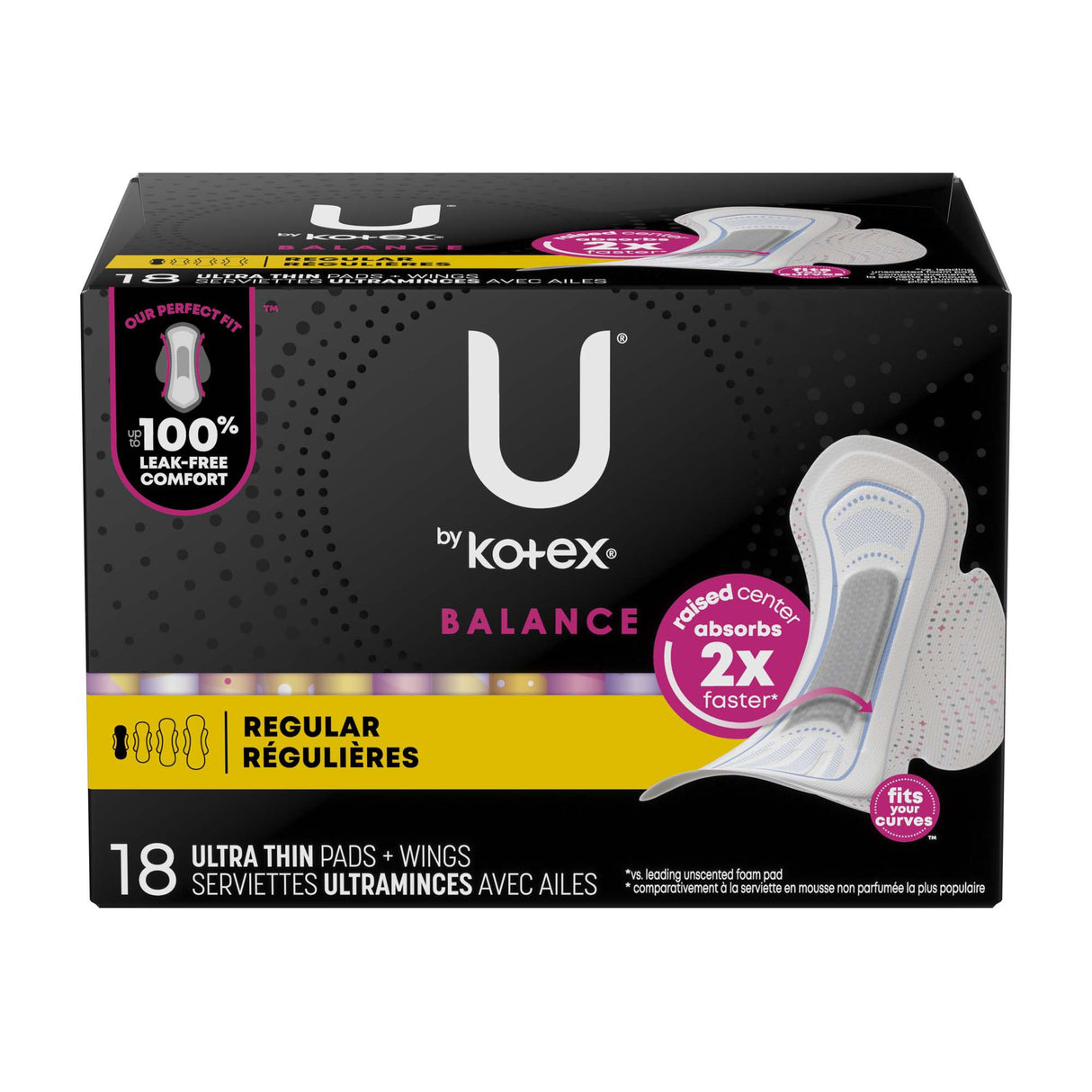 Feminine Pad U By Kotex Balance Fast Absorb pH-Balanced Comfort - BeHope