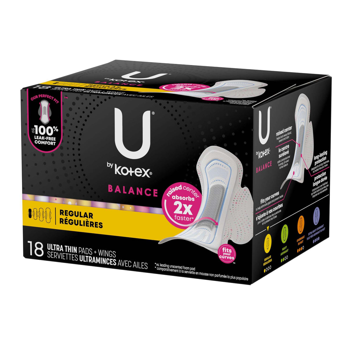 Feminine Pad U By Kotex Balance Fast Absorb pH-Balanced Comfort - BeHope
