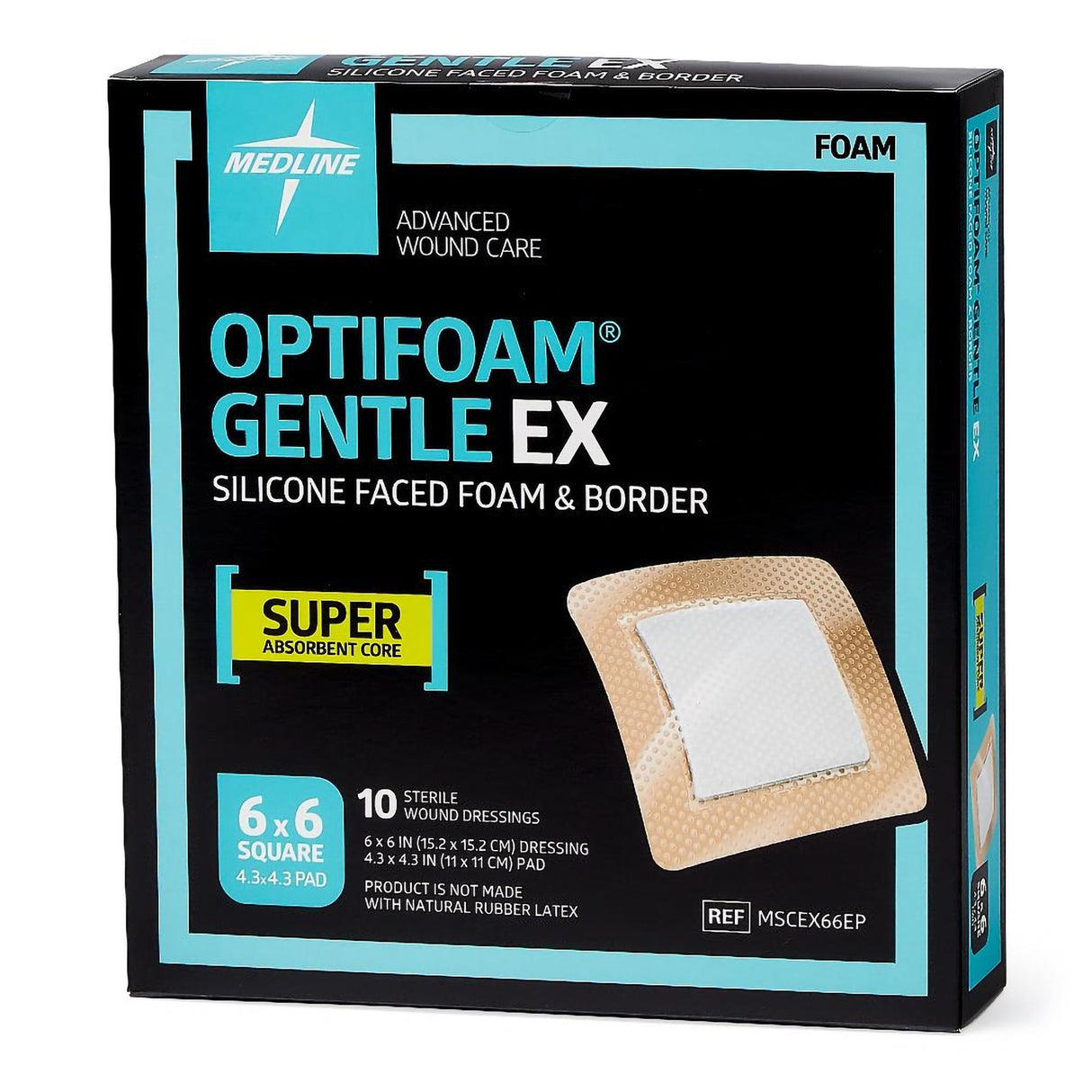 Foam Dressing Optifoam® Gentle Ex With Border Waterproof Backing Silicone Face And Border Square Sterile