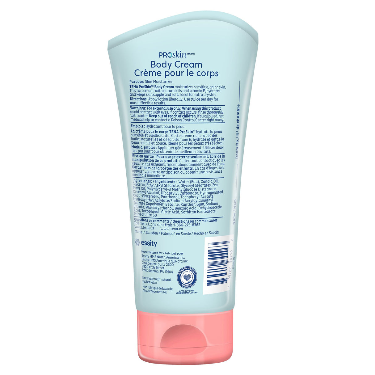 Hand and Body Moisturizer TENA® Proskin™ 5.1 oz. Tube Unscented Cream CHG Compatible - BeHope