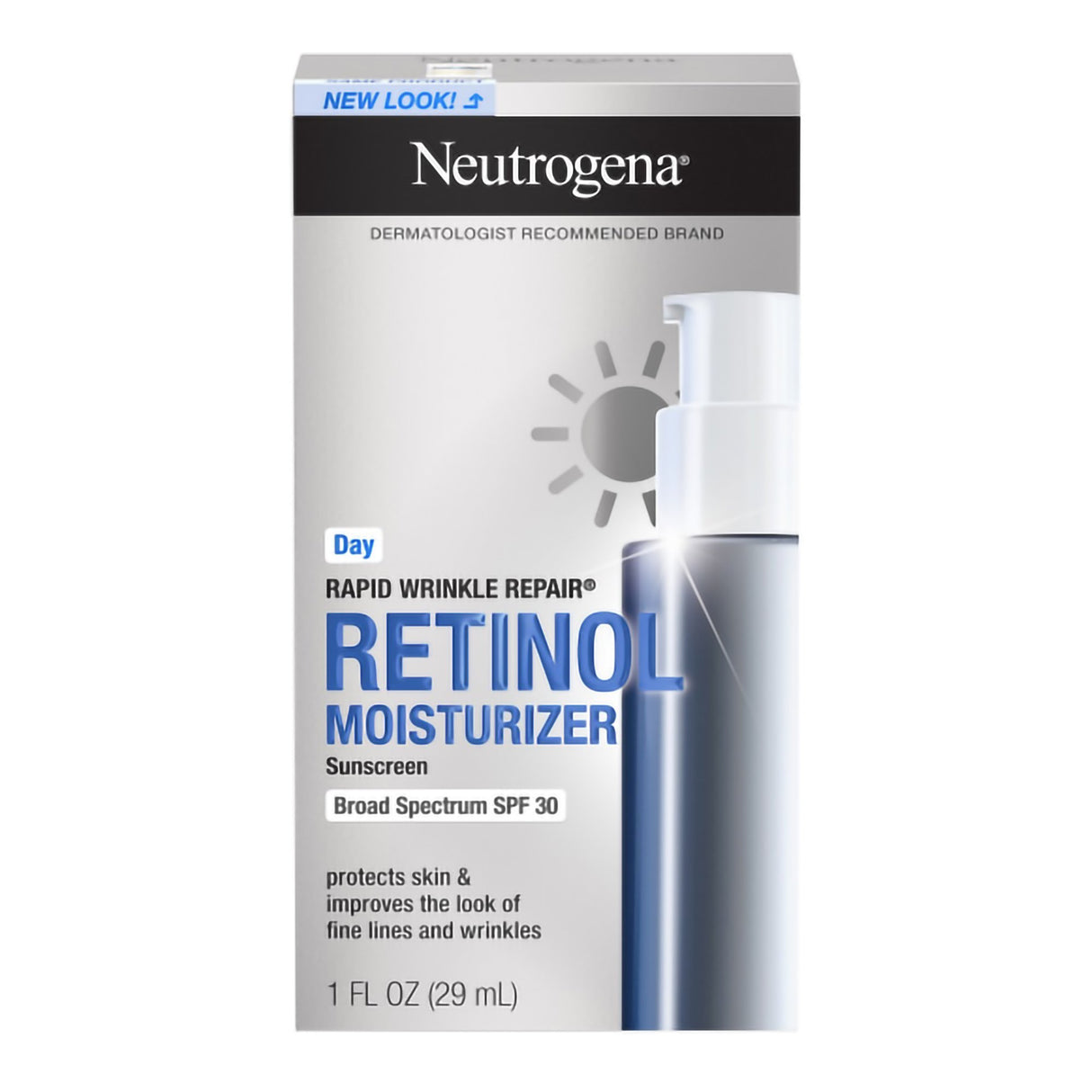 Facial Moisturizer with Sunscreen Neutrogena® Rapid Wrinkle Repair® 1 oz. Pump Bottle Unscented Lotion - BeHope