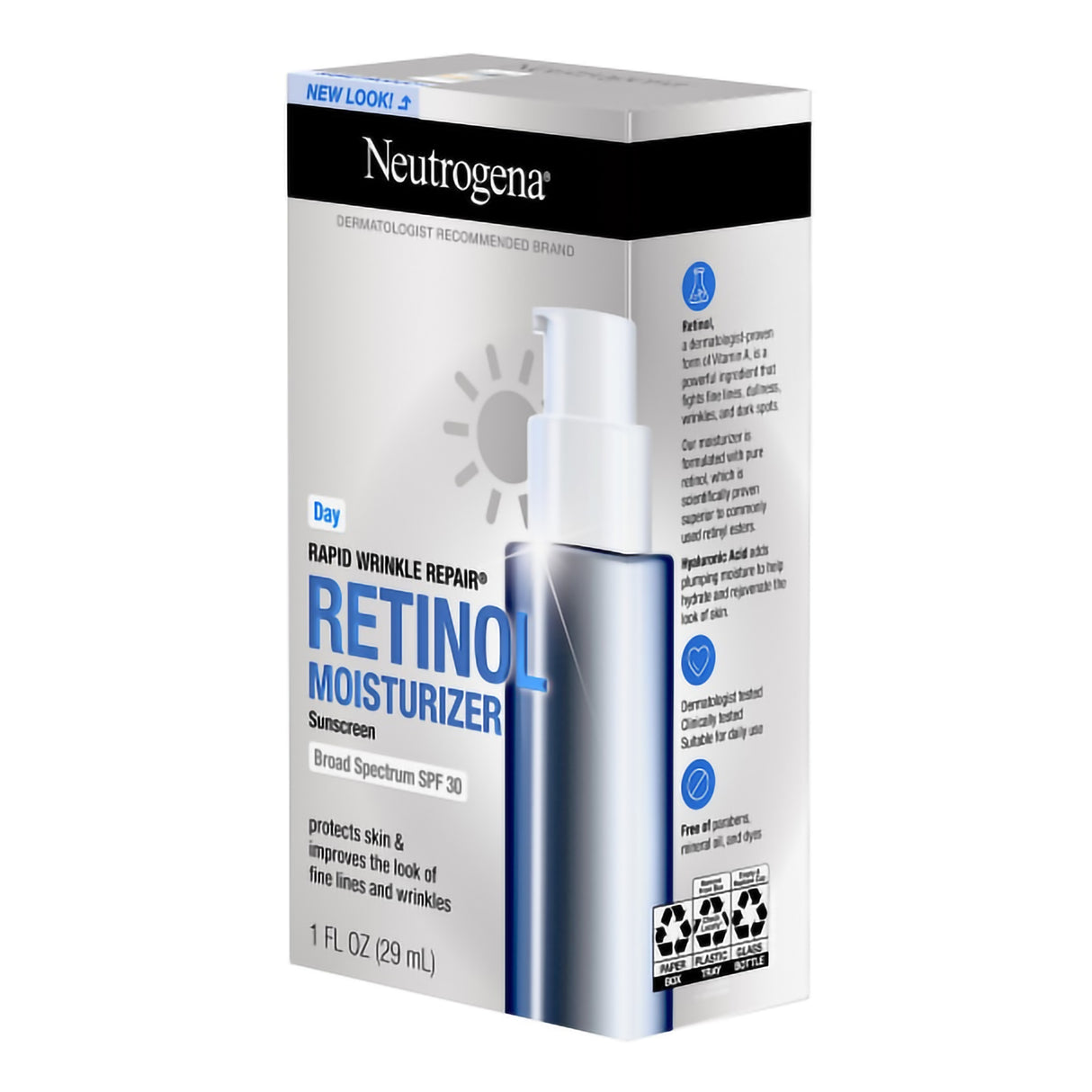 Facial Moisturizer with Sunscreen Neutrogena® Rapid Wrinkle Repair® 1 oz. Pump Bottle Unscented Lotion - BeHope
