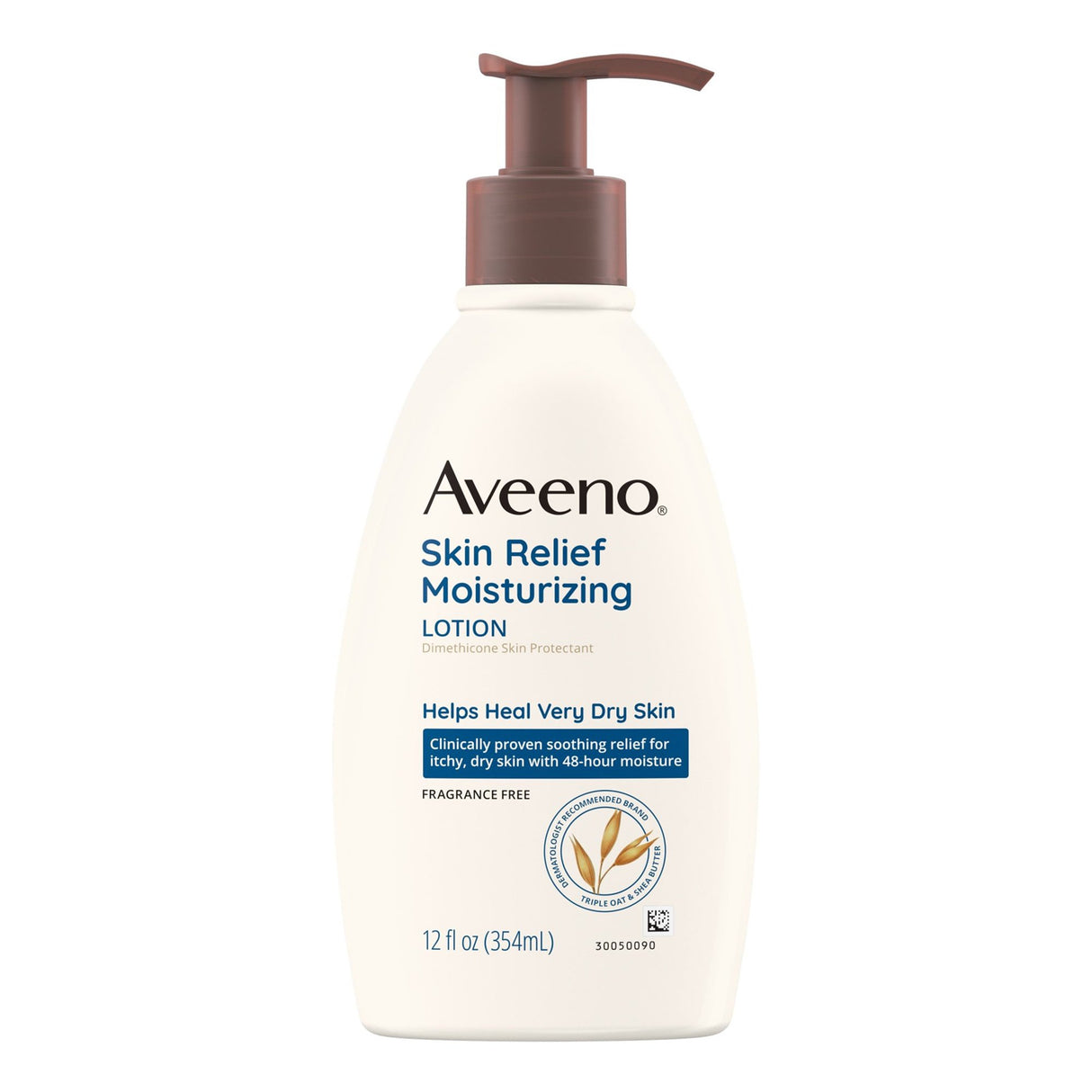 Hand and Body Moisturizer Aveeno® Skin Relief 12 oz. Pump Bottle Unscented Lotion - BeHope