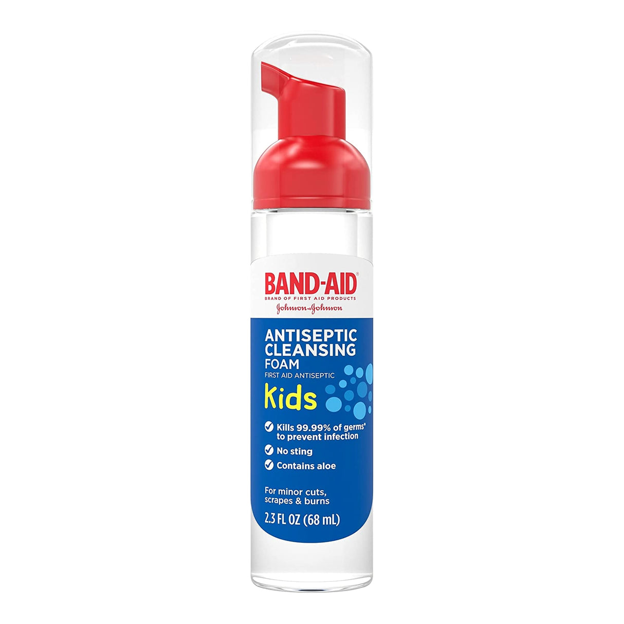 Antiseptic BZK (Benzalkonium Chloride) Band-Aid® Foaming Liquid 2.3 oz. Pump Bottle - BeHope