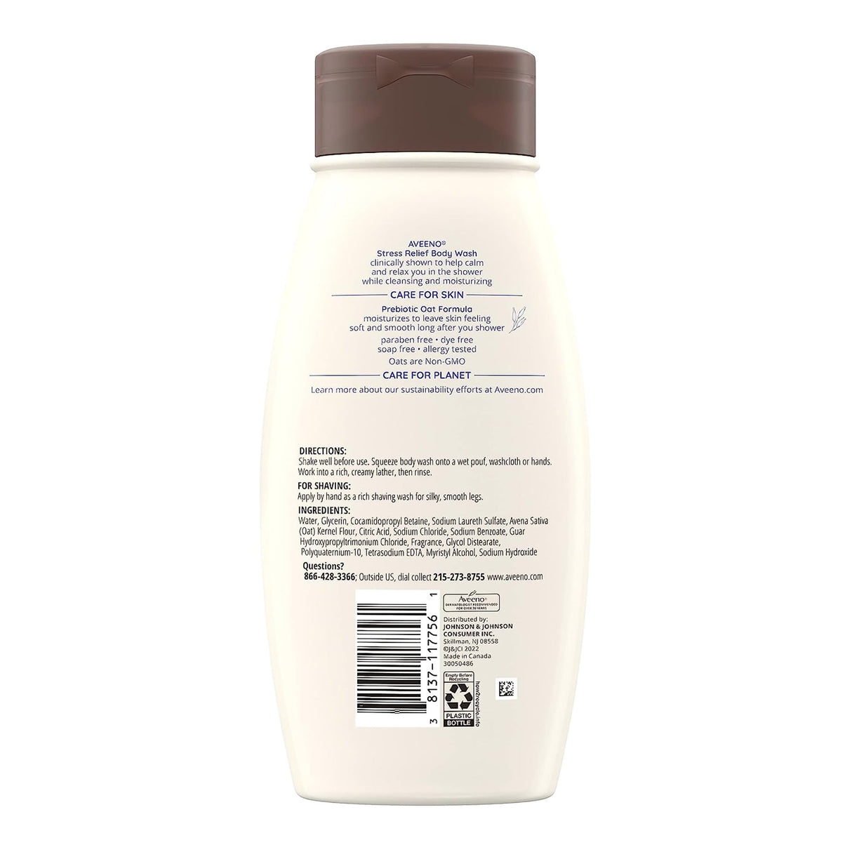 Body Wash Aveeno® Stress Free Liquid 18 oz. Bottle Lavender Scent - BeHope