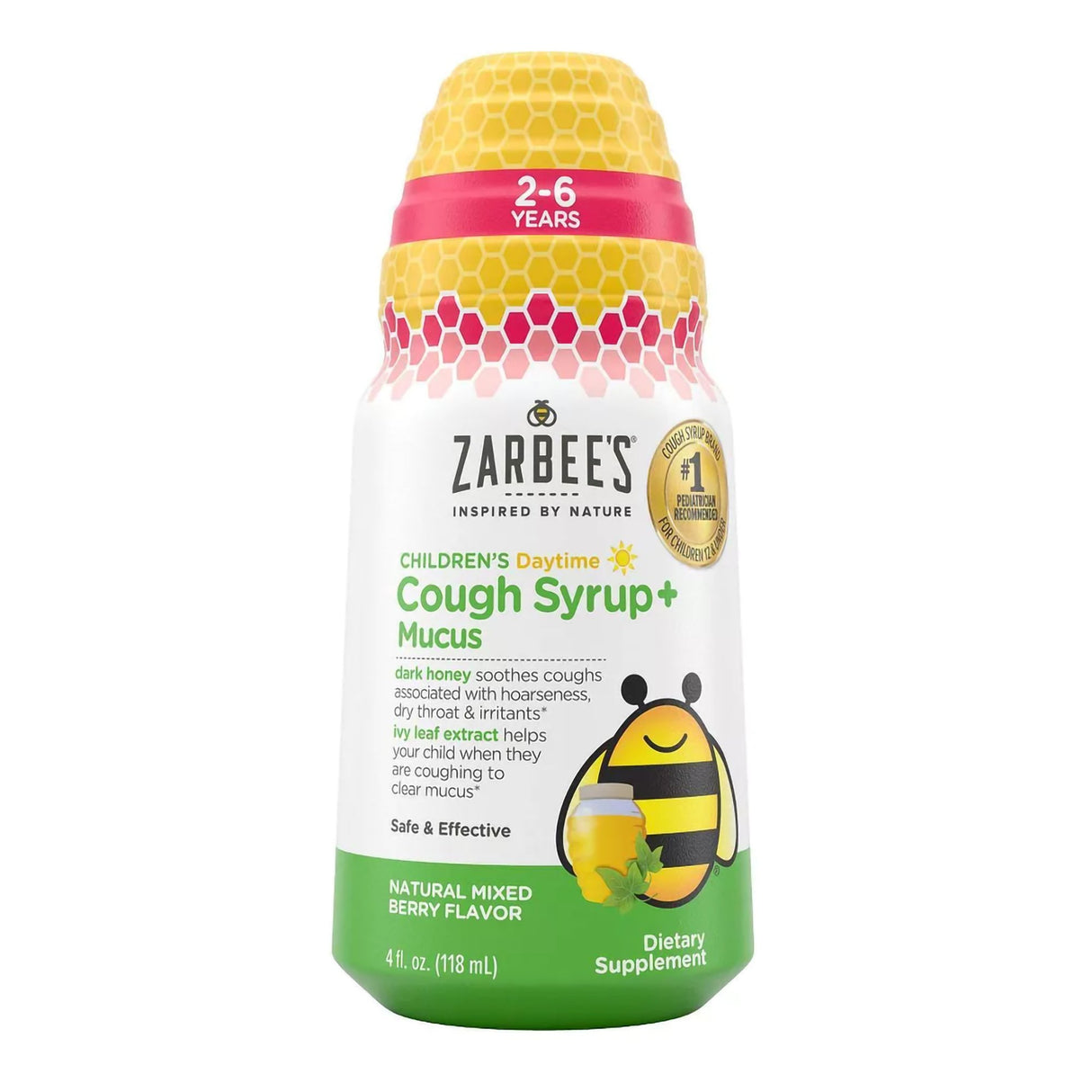 Children's Cold and Cough Relief Zarbee's® Cough Syrup + Mucus 6 g Strength Syrup 4 oz. - BeHope