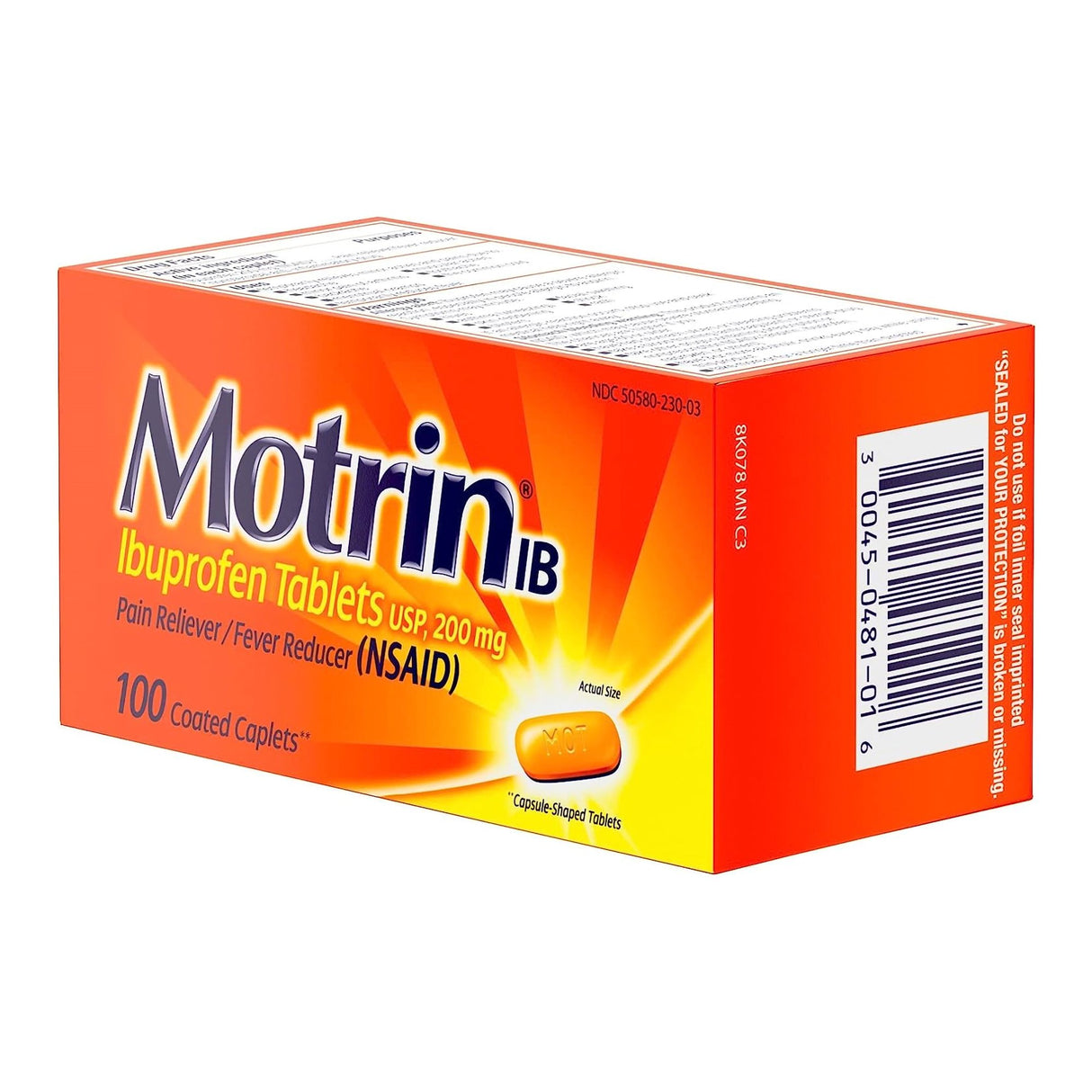 Pain Relief Motrin® IB 200 mg Strength Ibuprofen Capsule - BeHope