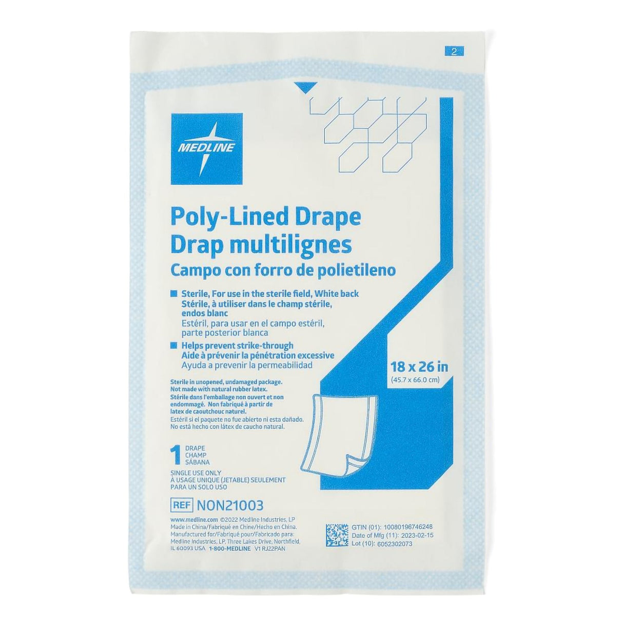General Purpose Drape Medline Poly Lined Towel Drape 18 W X 26 L Inch Sterile