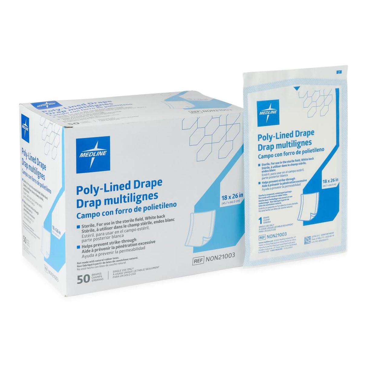 General Purpose Drape Medline Poly Lined Towel Drape 18 W X 26 L Inch Sterile - BeHope