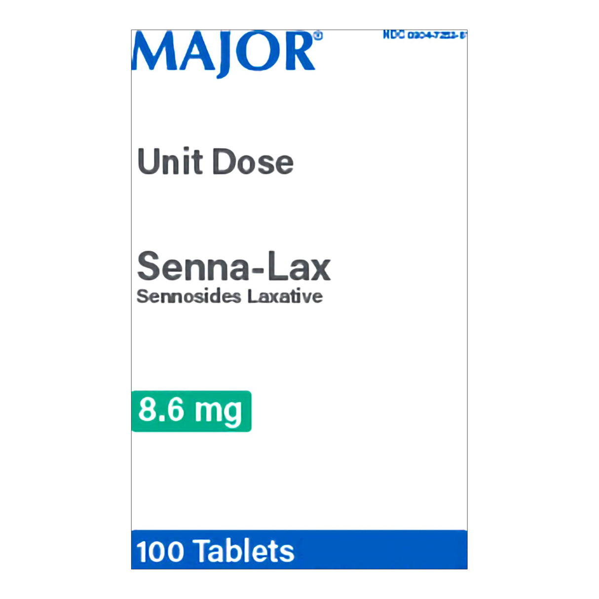 Laxative Major® Tablet 100 per Box 8.6 mg Strength Sennosides - BeHope