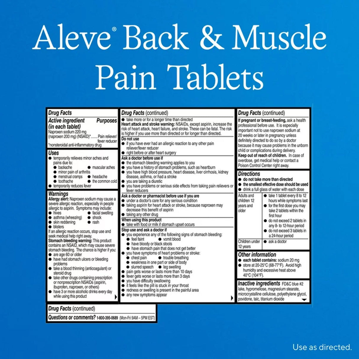 Back Pain Relief Aleve® 220 mg Strength Naproxen Sodium Tablet 24 per Bottle - BeHope