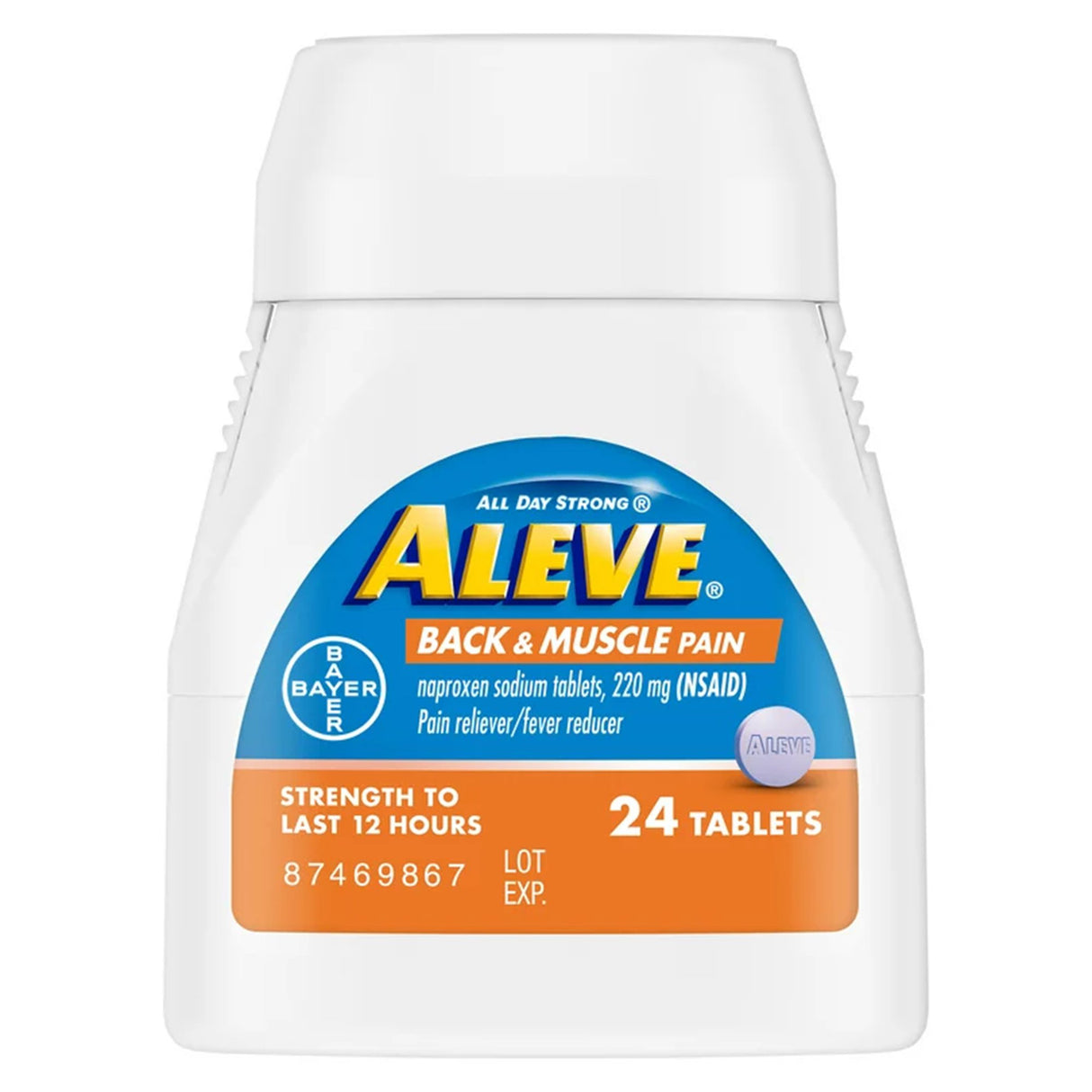 Back Pain Relief Aleve® 220 mg Strength Naproxen Sodium Tablet 24 per Bottle - BeHope