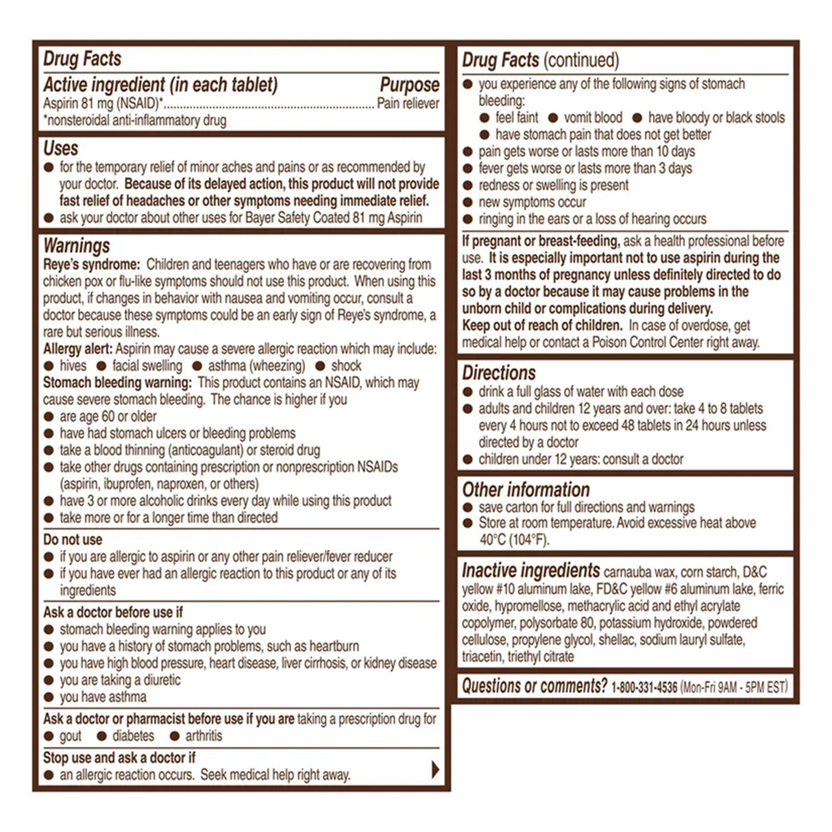 Pain Relief 81 mg Strength Aspirin Tablet - BeHope
