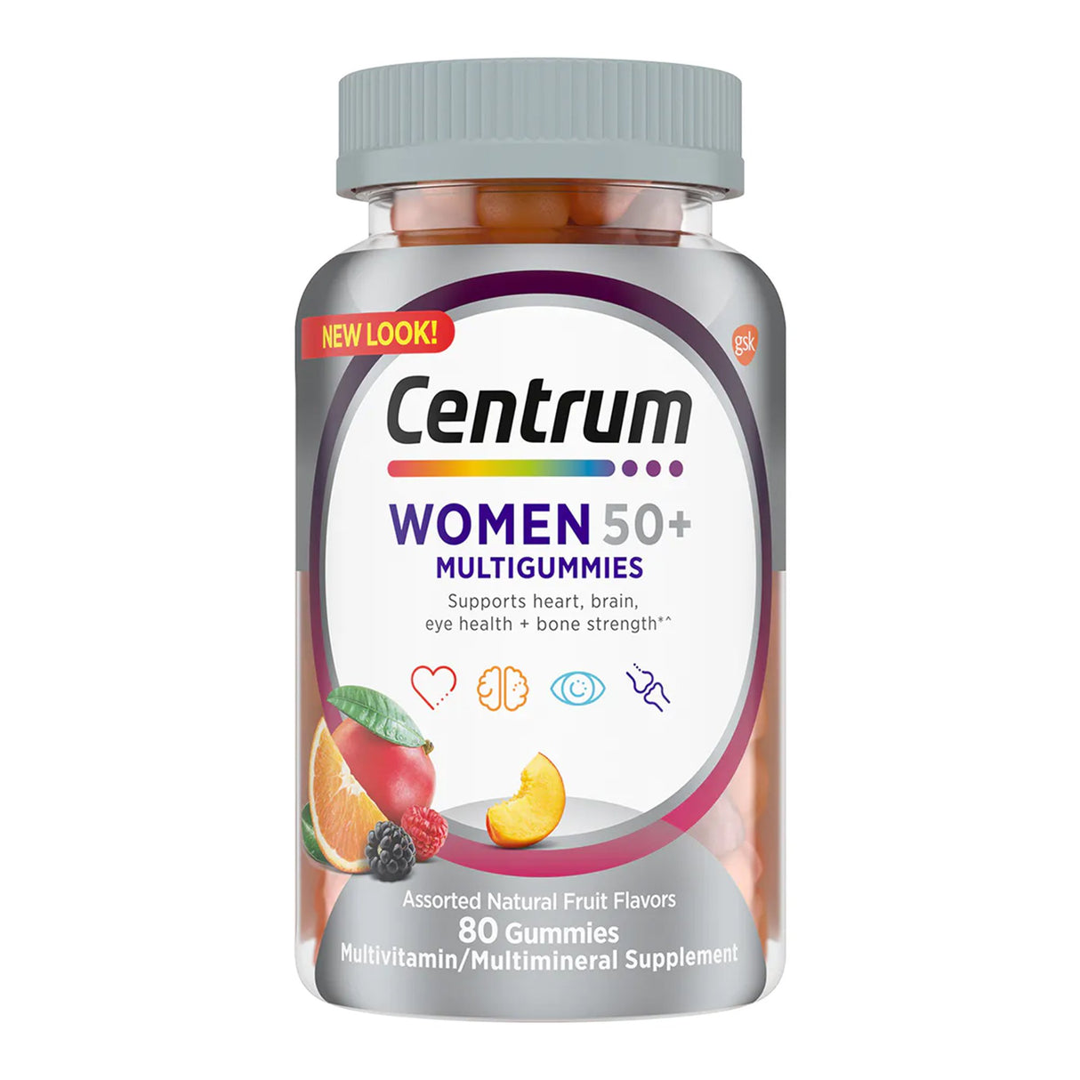 Multivitamin Supplement Centrum® Women 50+ Gummy 80 per Bottle Fruit Flavor - BeHope