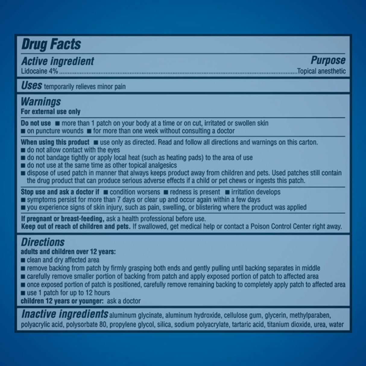 Topical Pain Relief Aspercreme® 4% Strength Lidocaine Patch - BeHope