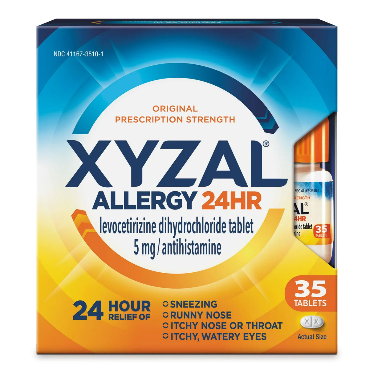 Allergy Relief XYZAL® Allergy 24HR 5 mg Strength Tablet 35 per Bottle - BeHope
