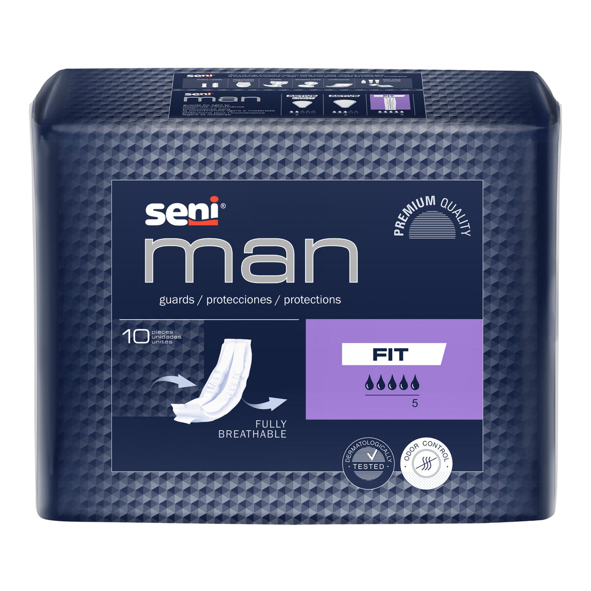 Bladder Control Pad Seni® Man Fit 3-1/2 X 15-7/10 Inch Moderate Absorbency Super Absorbent Core One Size Fits Most - BeHope