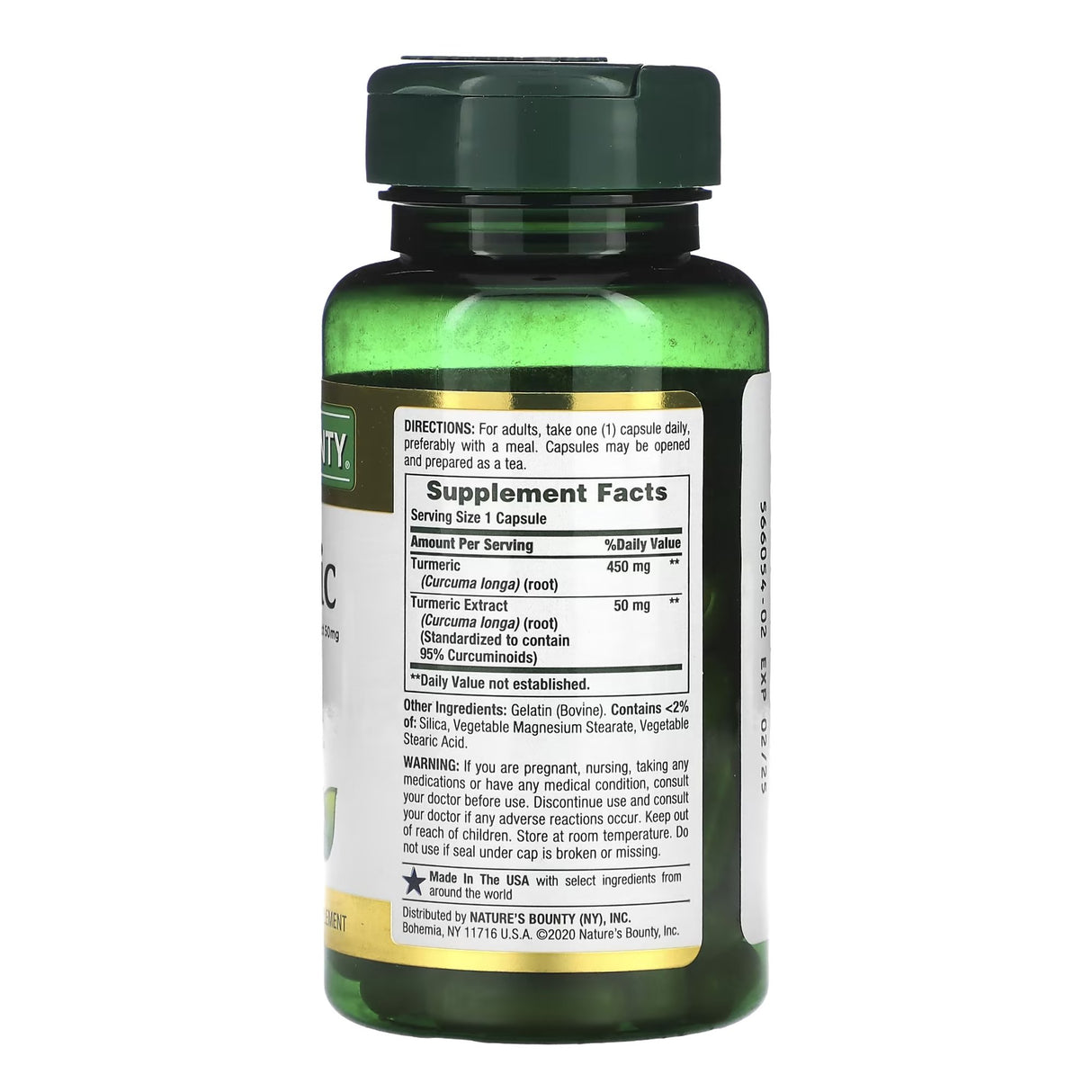 Herbal Supplement Nature's Bounty® Turmeric 450 mg Strength Capsule 60 per Bottle - BeHope