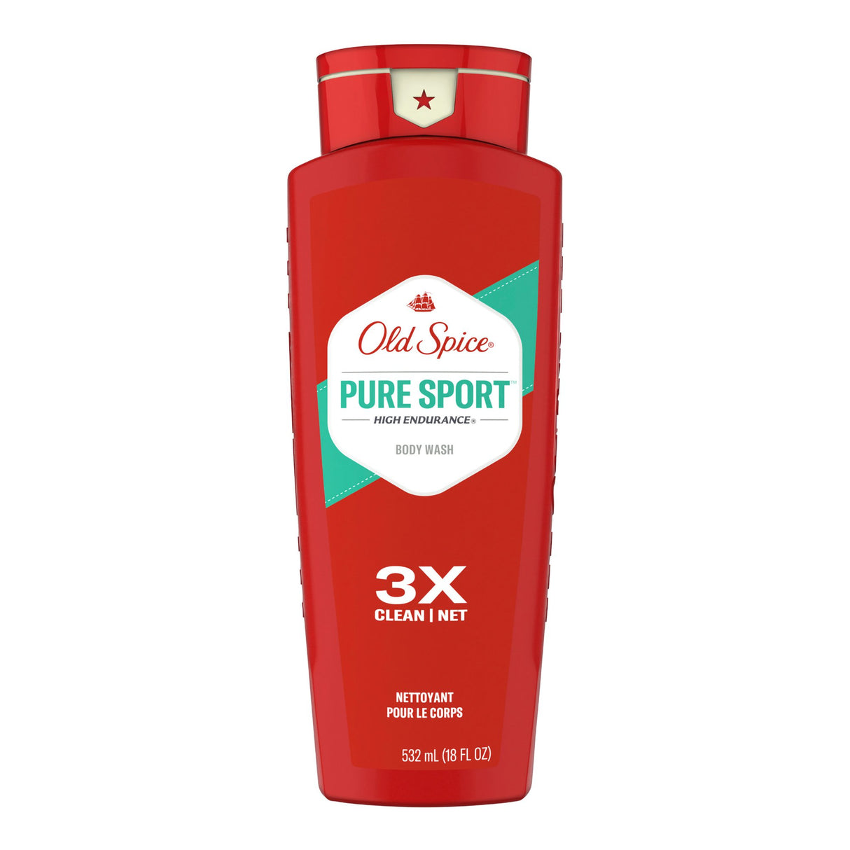 Body Wash Old Spice® Pure Sport Liquid 18 oz. Bottle Clean Scent - BeHope