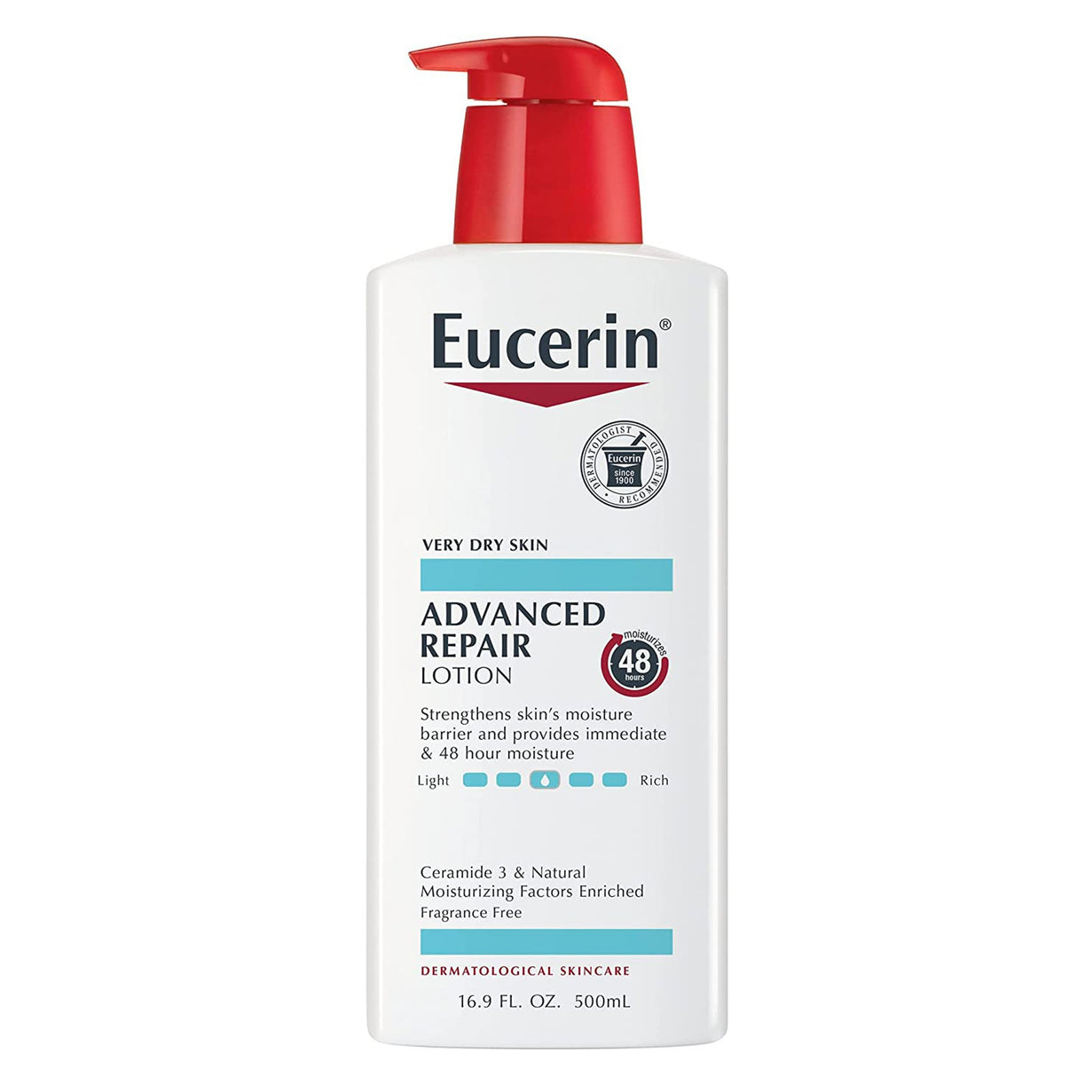 Hand and Body Moisturizer Eucerin® Advanced Repair 16.9 oz. Pump Bottle Unscented Lotion - BeHope