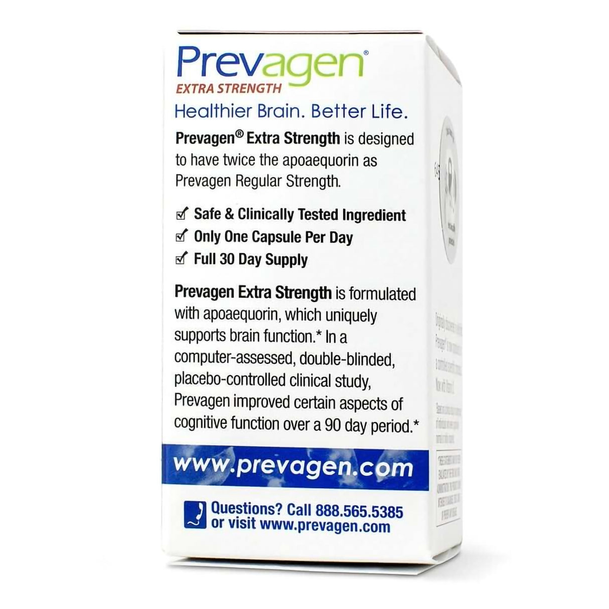 Brain Health Supplement Prevagen® Extra Strength Vitamin D / Apoaequorin 50 mcg - 20 mg Strength Capsule 30 per Bottle - BeHope