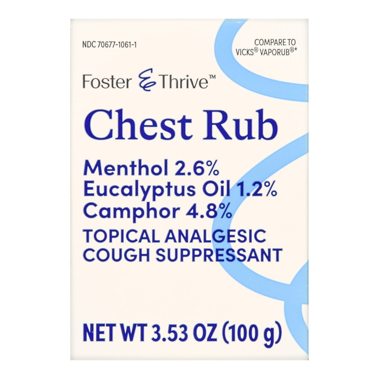 Chest Rub Foster & Thrive™ 4.8% / 2.6% / 1.2% Strength Ointment 3.5 oz. - BeHope