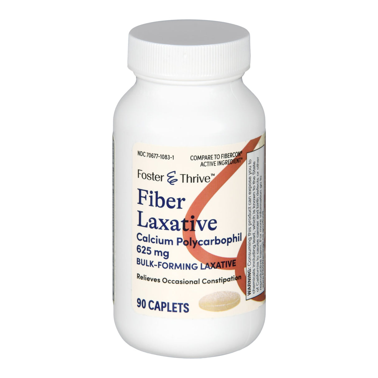 Laxative Foster & Thrive™ Unflavored Caplet 90 per Bottle 625 mg Strength Calcium Polycarbophil - BeHope