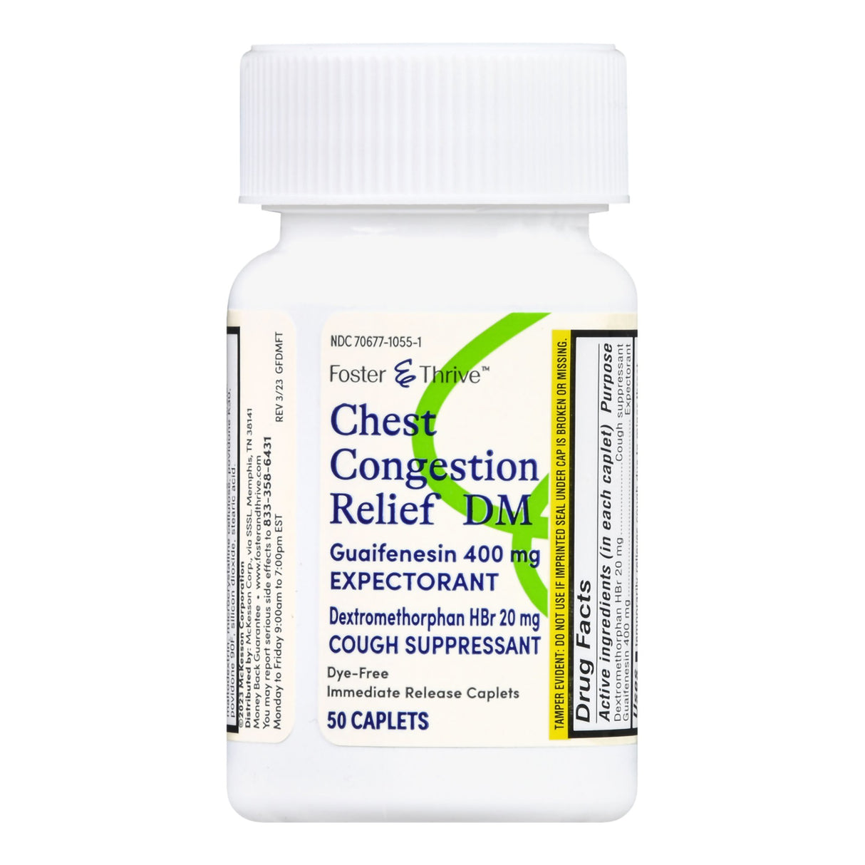 Cold and Cough Relief Foster & Thrive™ 400 mg - 20 mg Strength Tablet 50 per Box - BeHope