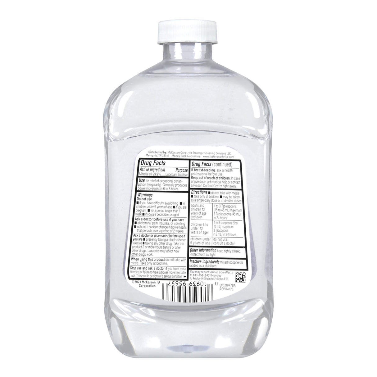 Laxative Foster & Thrive™ Liquid 16 oz. 99.9% Strength Mineral Oil - BeHope