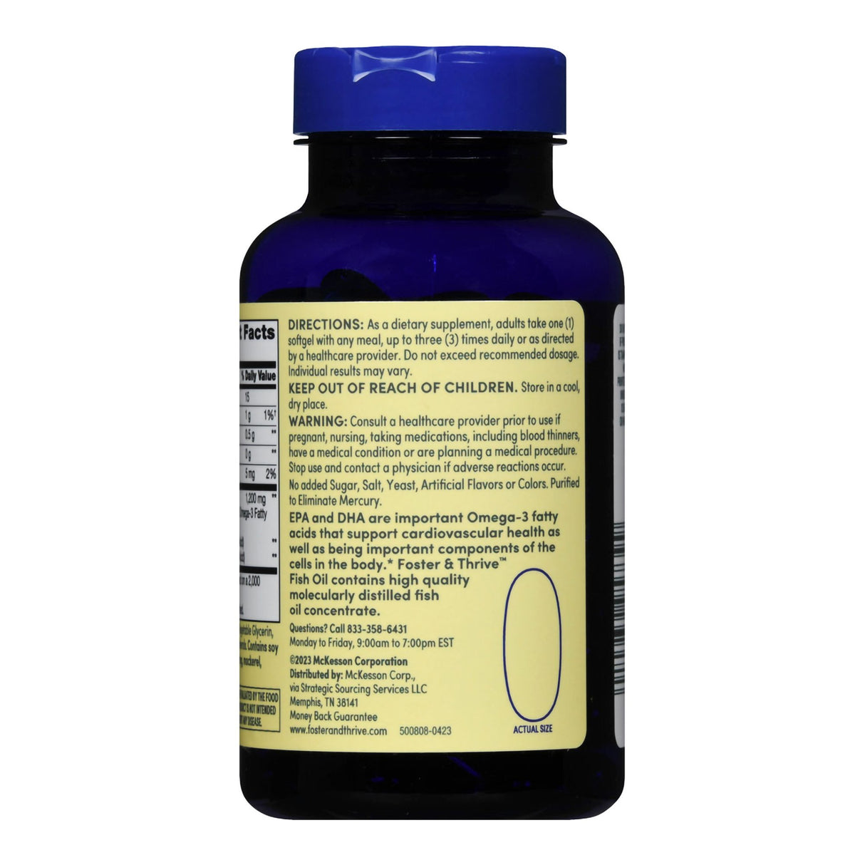 Omega 3 Supplement Foster & Thrive™ Enteric Coated Fish Oil Softgels - BeHope