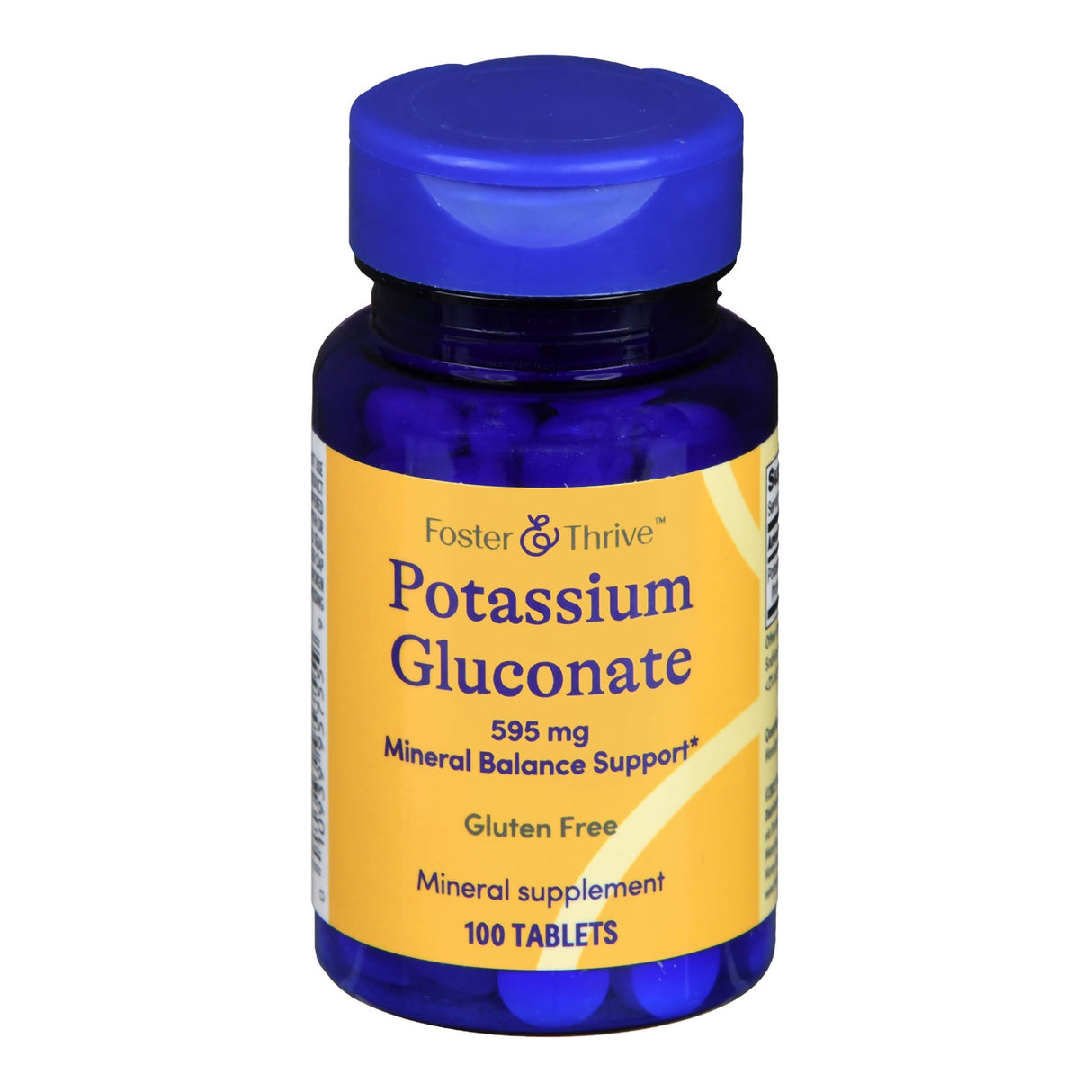 Dietary Supplement Foster & Thrive™ Potassium Gluconate 595 mg Strength Tablet 100 per Bottle - BeHope