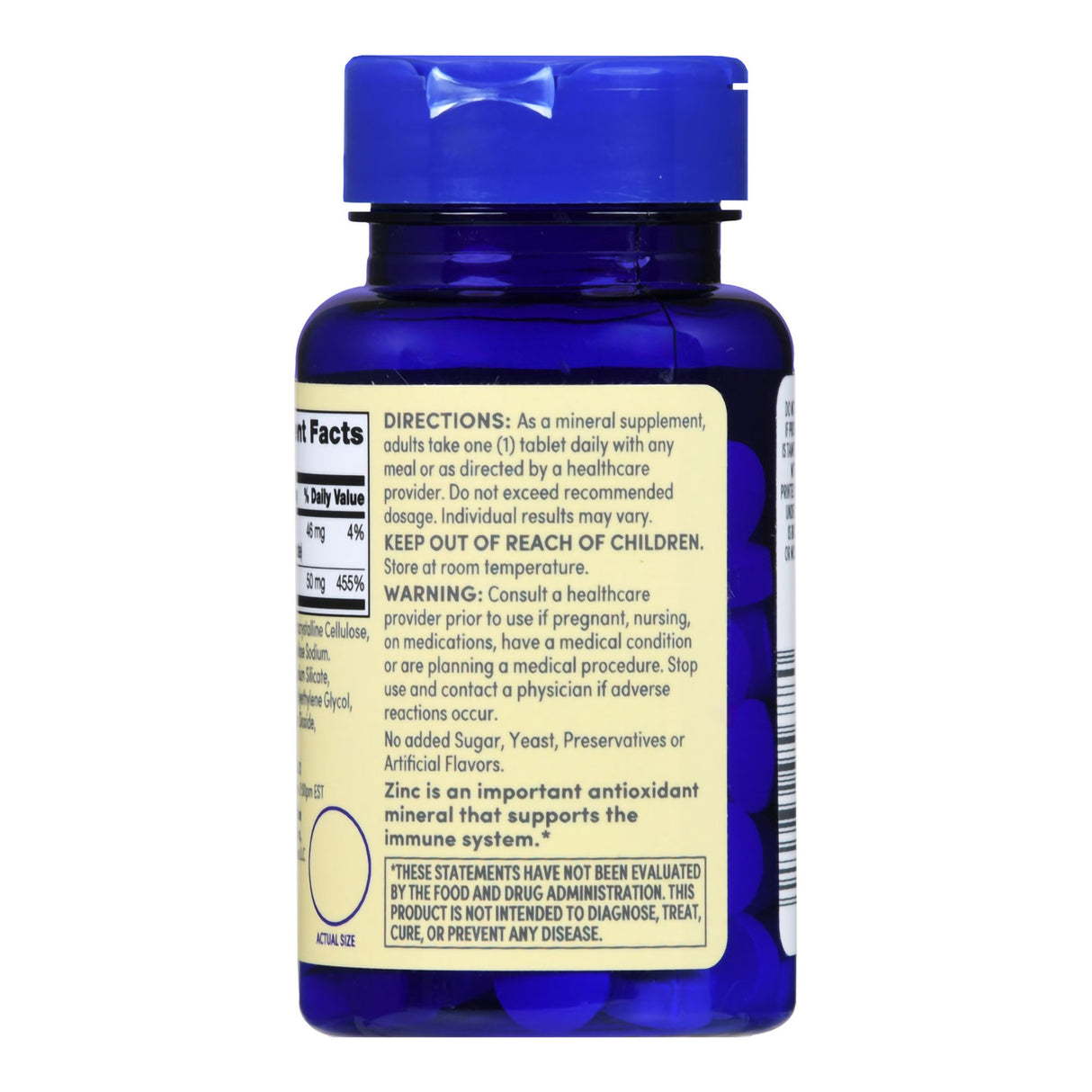 Mineral Supplement Foster & Thrive™ Zinc Gluconate 50 mg Strength Tablet 100 per Bottle Unflavored - BeHope
