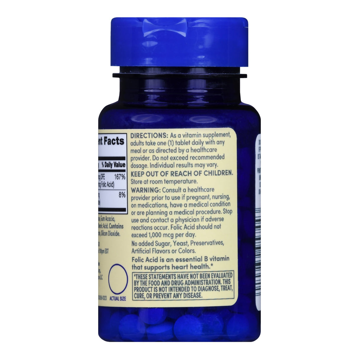 Vitamin Supplement Foster & Thrive™ Folic Acid 400 mcg Strength Tablet 250 per Bottle - BeHope