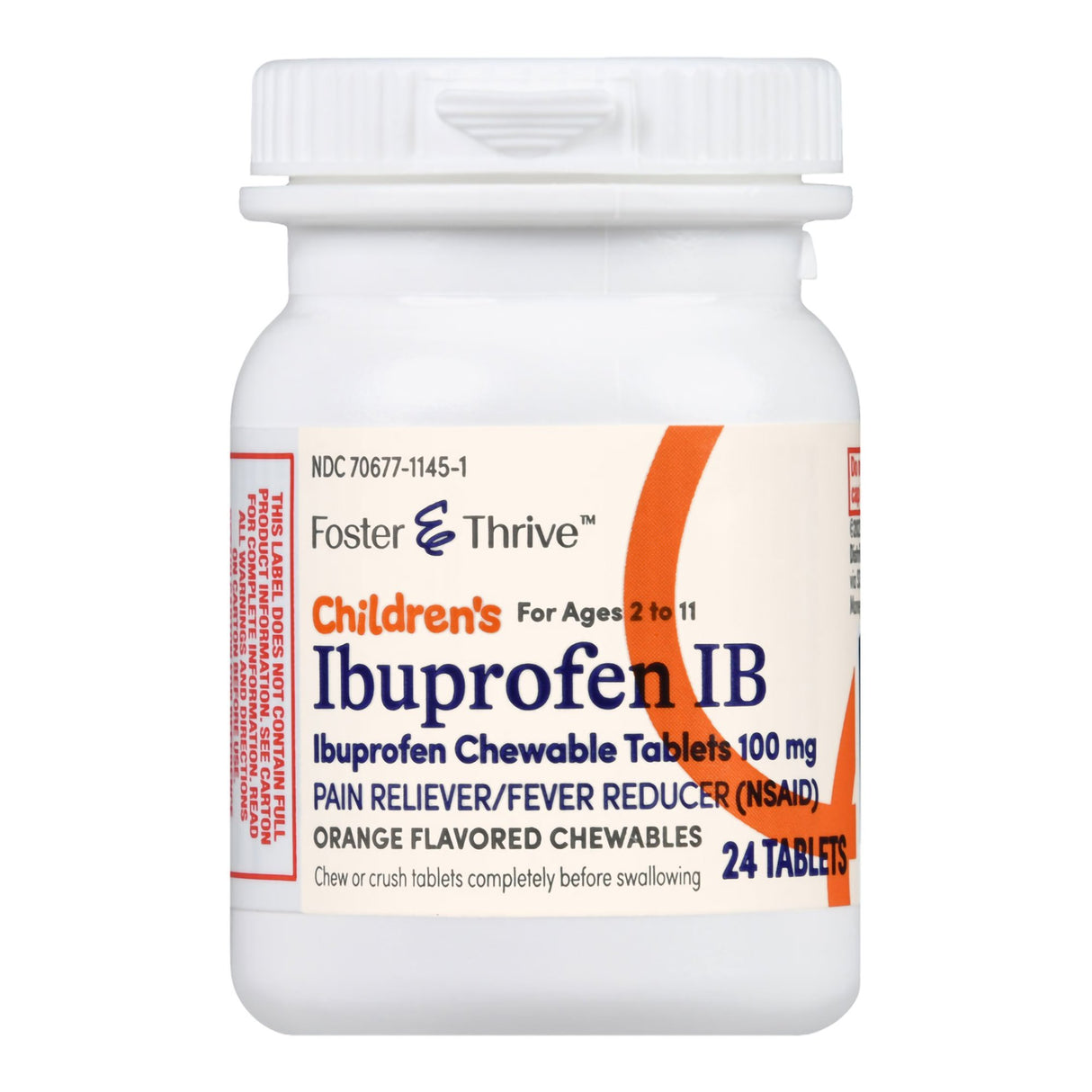 Children's Pain Relief Foster & Thrive™ 100 mg Strength Ibuprofen Tablet 24 per Bottle - BeHope