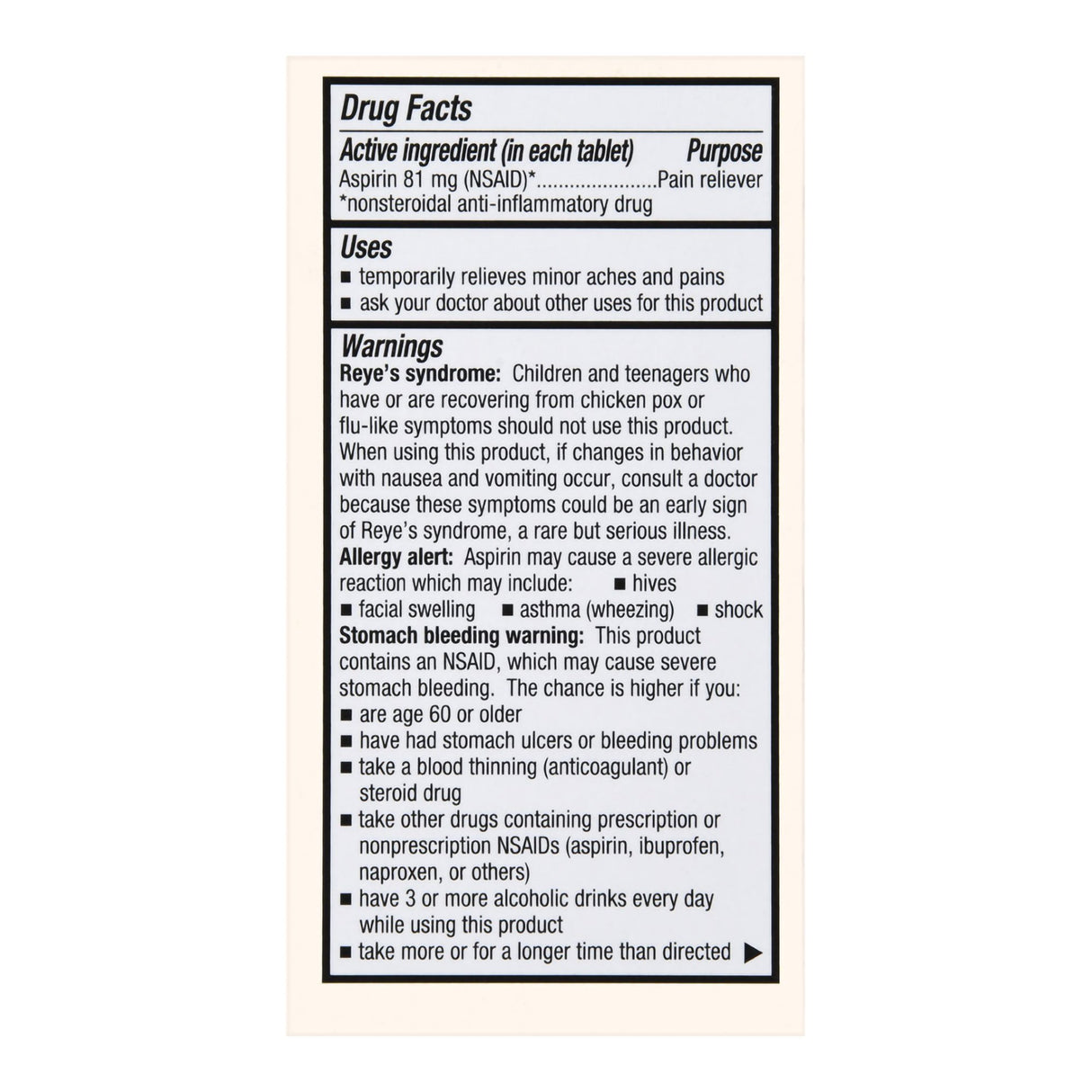 Pain Relief Foster & Thrive™ 81 mg Strength Aspirin Tablet 180 per Bottle - BeHope