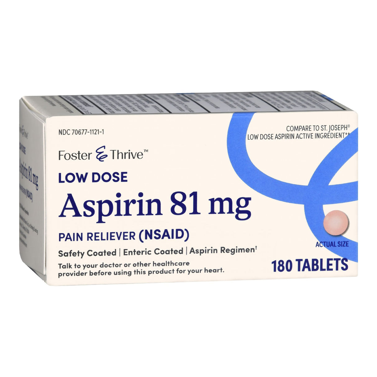 Pain Relief Foster & Thrive™ 81 mg Strength Aspirin Tablet 180 per Bottle - BeHope
