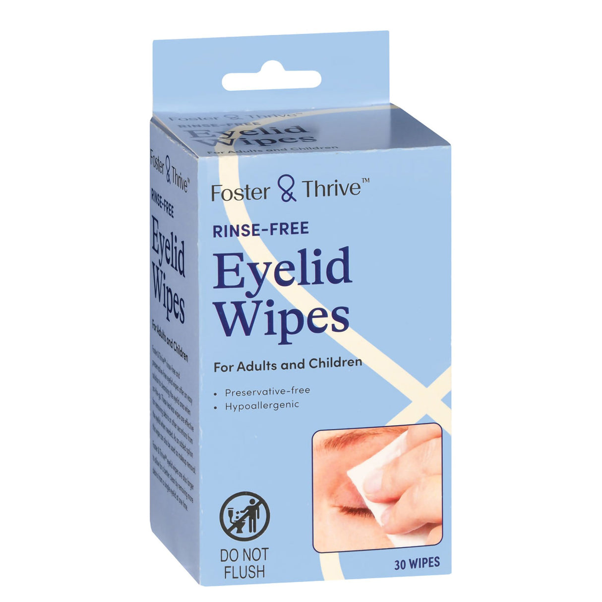Eyelid Cleansing Wipes Foster & Thrive™ Rinse-Free Tearless - BeHope